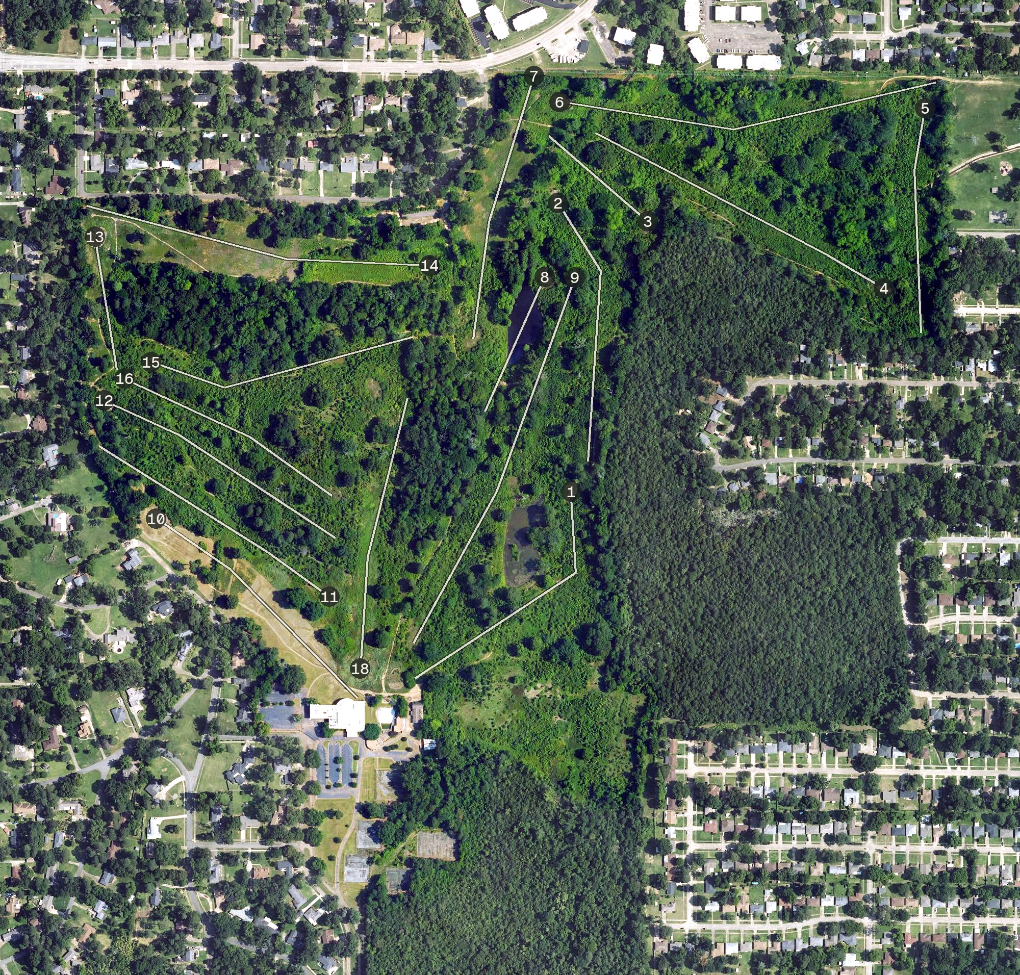 Aerial view of Shreveport Country Club, LA