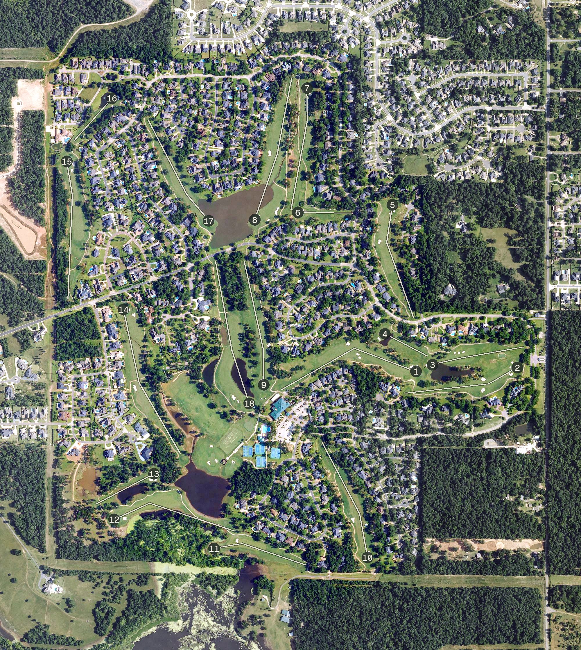 Aerial view of Southern Trace Country Club, LA