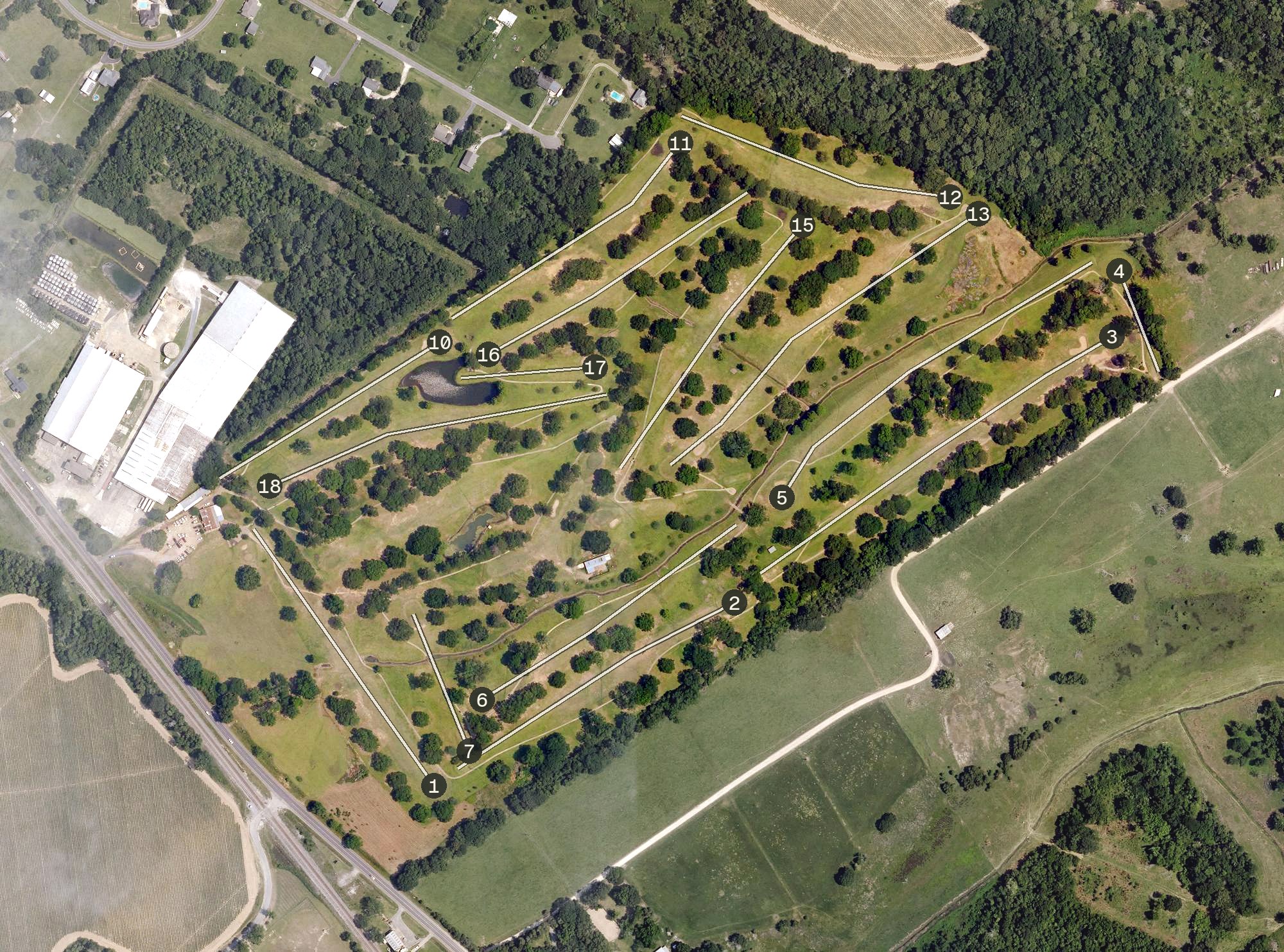 Aerial view of Spanish Trail Golf Course, LA