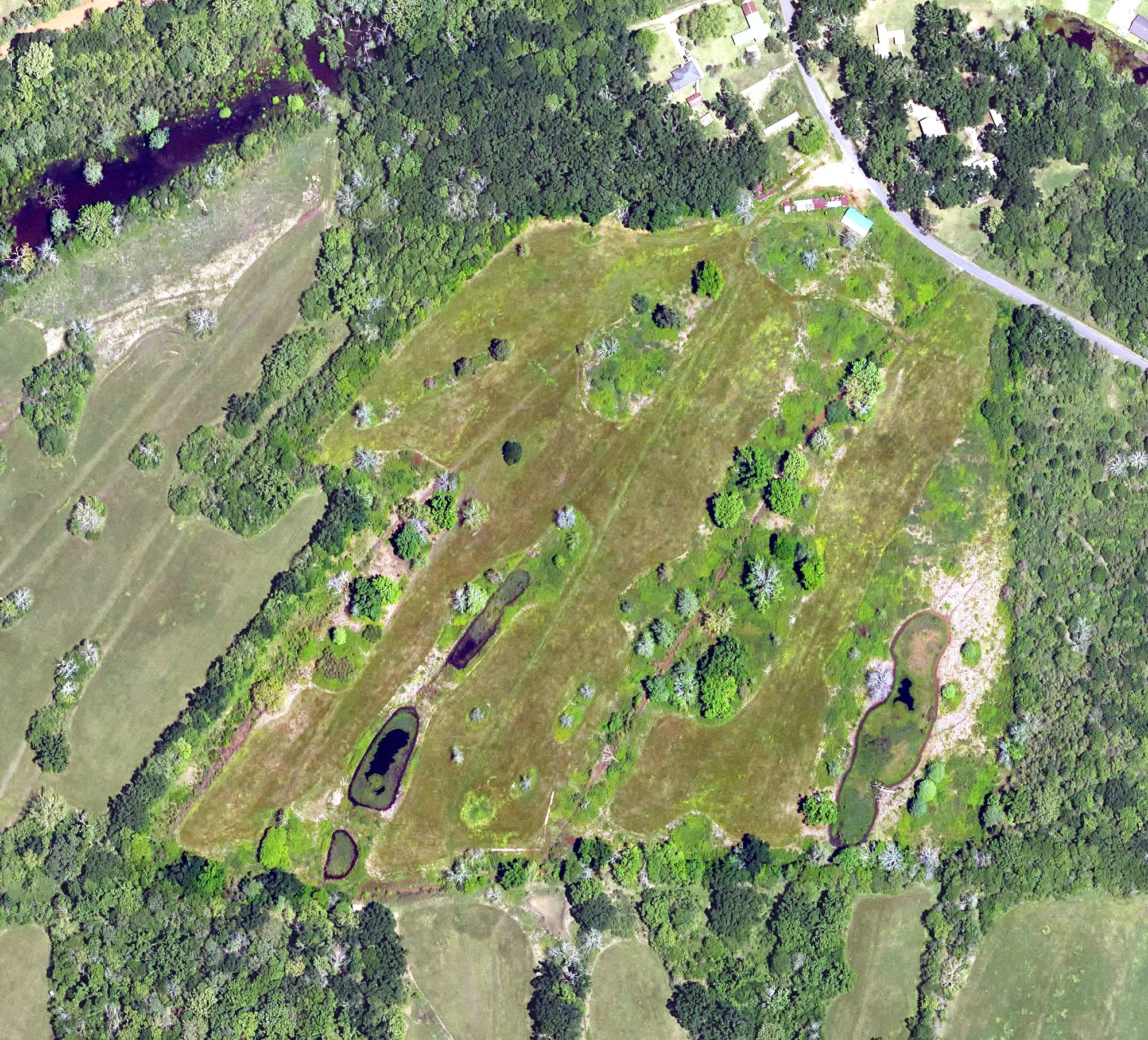 Aerial view of Spring Bayou Golf Course, LA