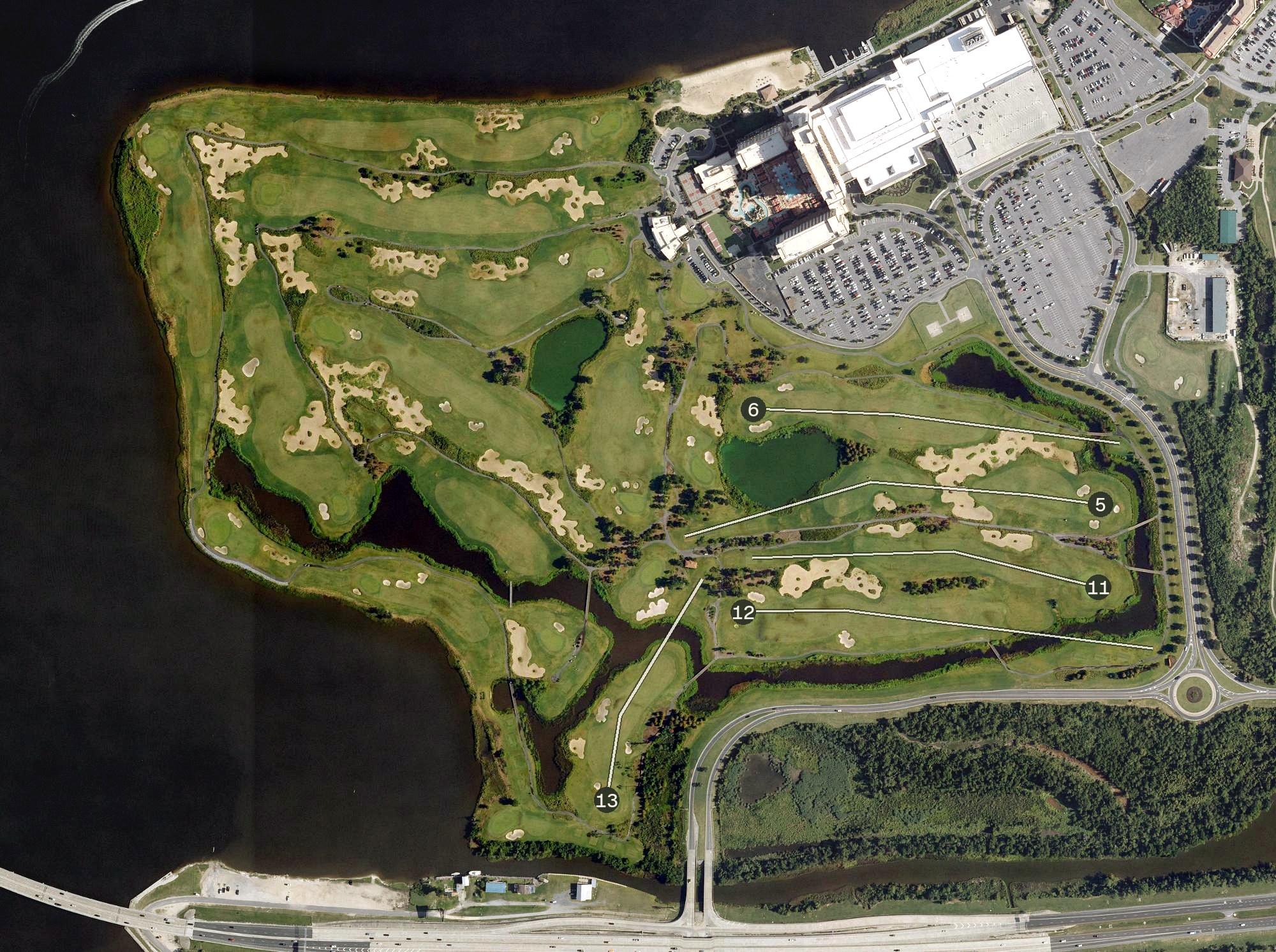 Aerial view of The Country Club at Golden Nugget, LA