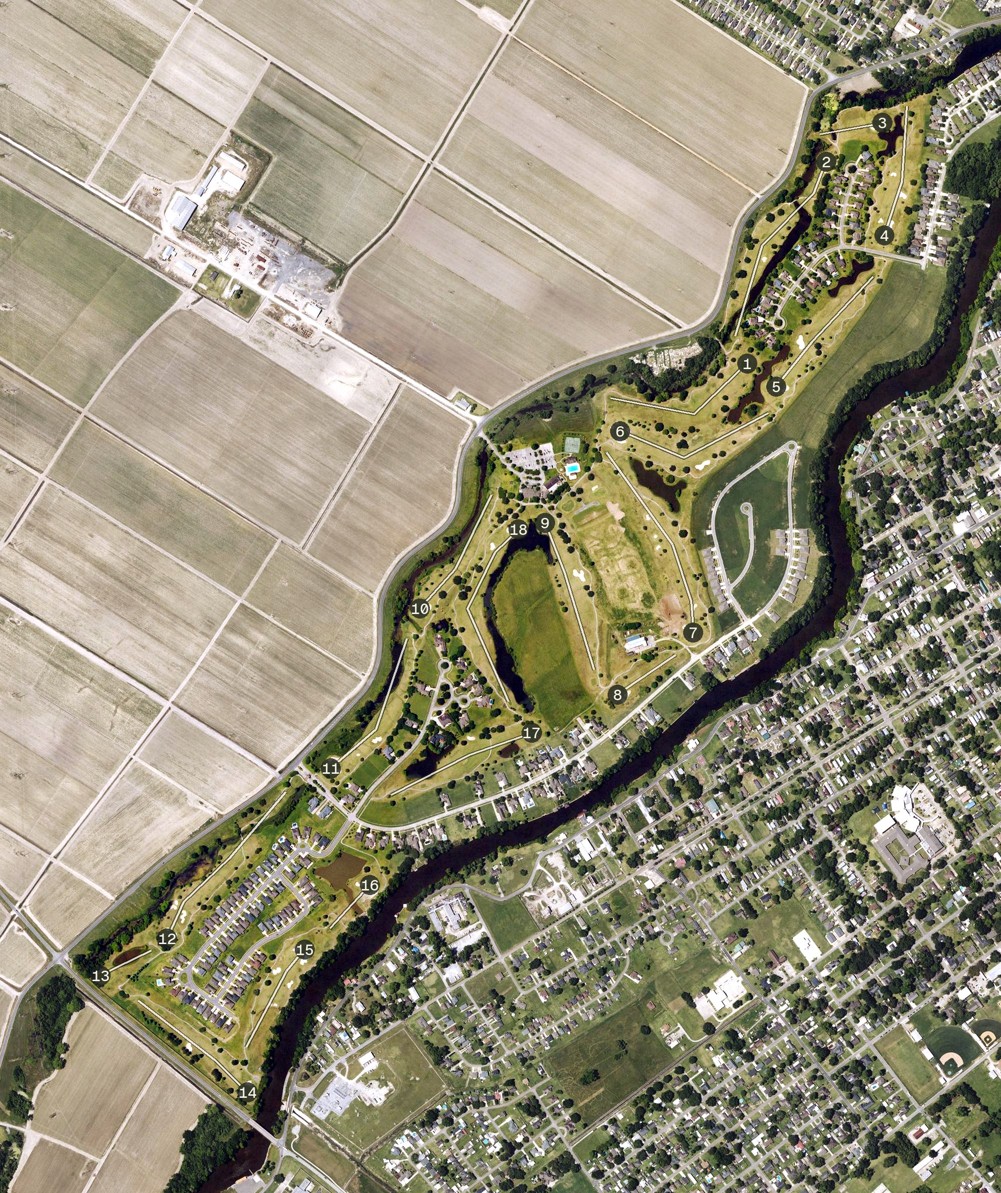 Aerial view of The Island Golf Course, LA