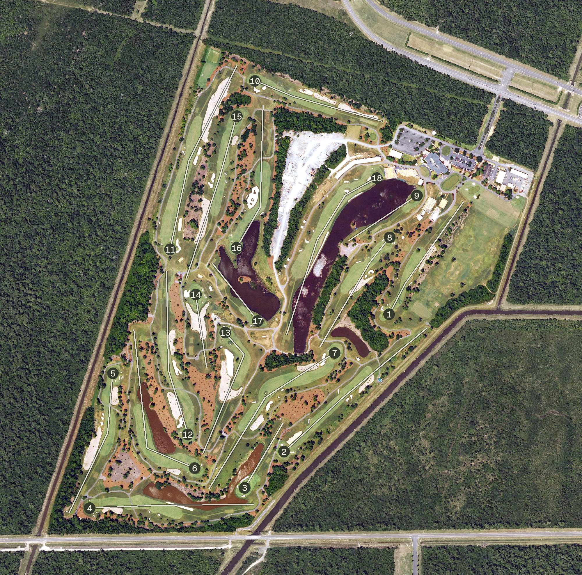 Aerial view of Tournament Players Club of Louisiana, LA