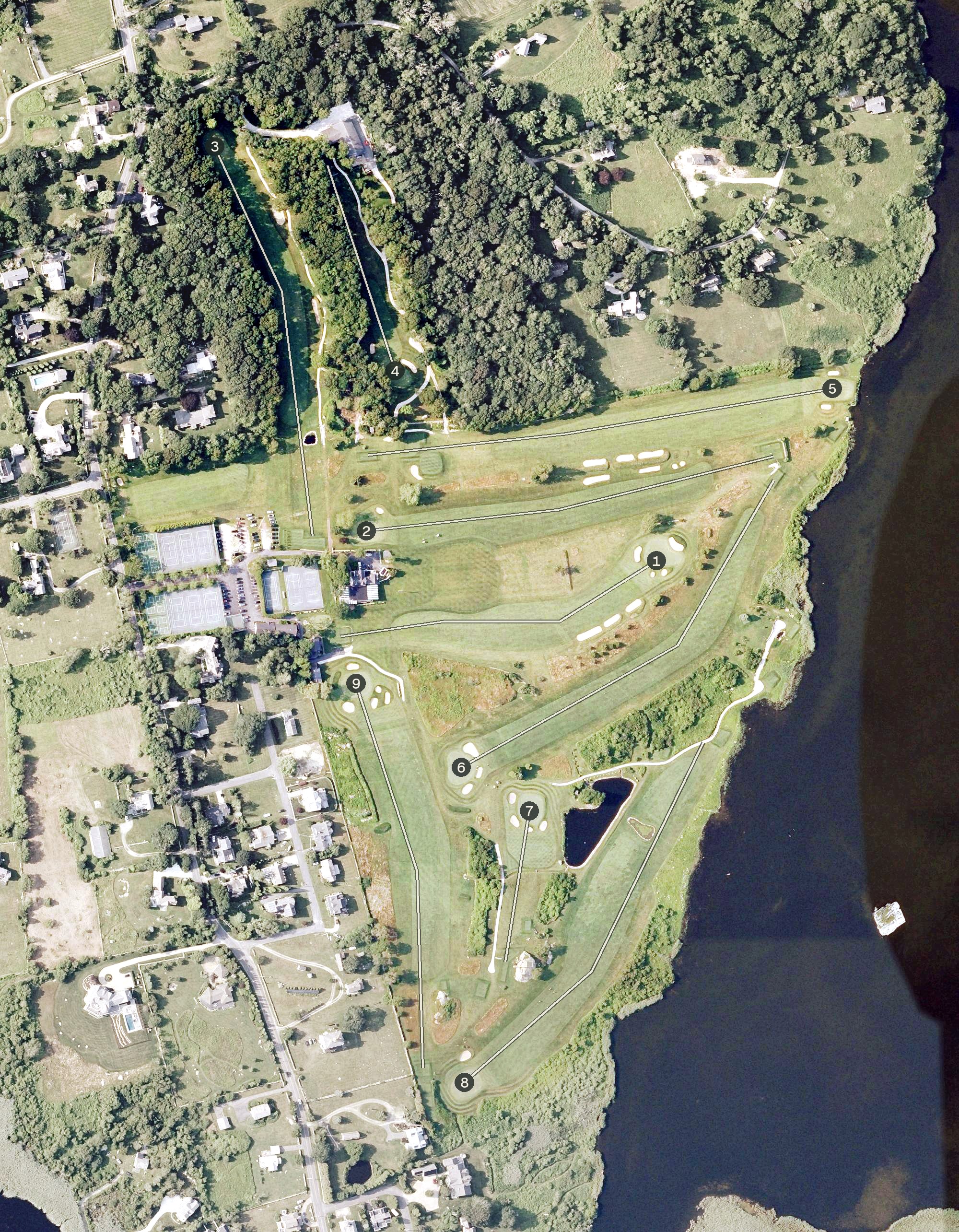 Aerial view of Acoaxet Club, MA
