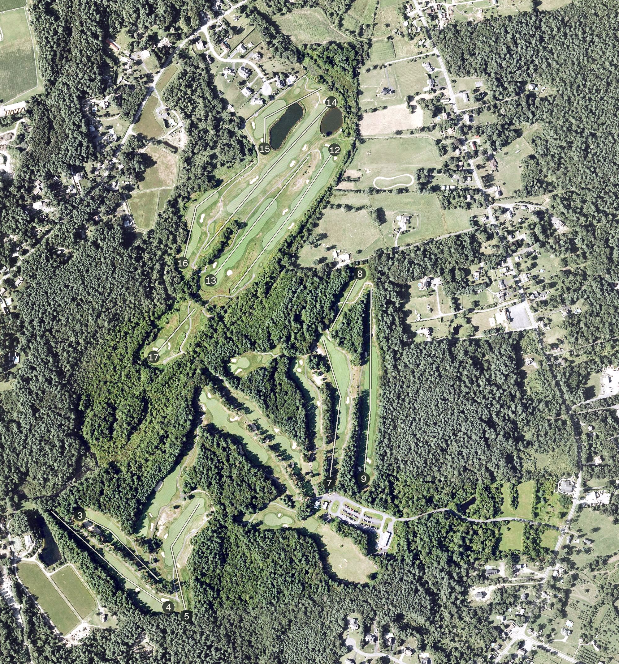 Aerial view of Acushnet River Valley Golf Course, MA