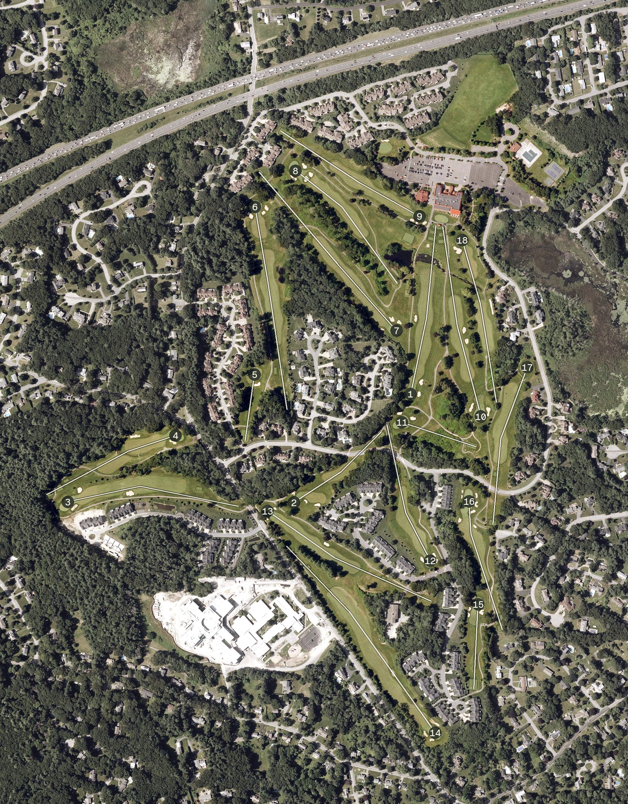 Aerial view of Andover Country Club, MA