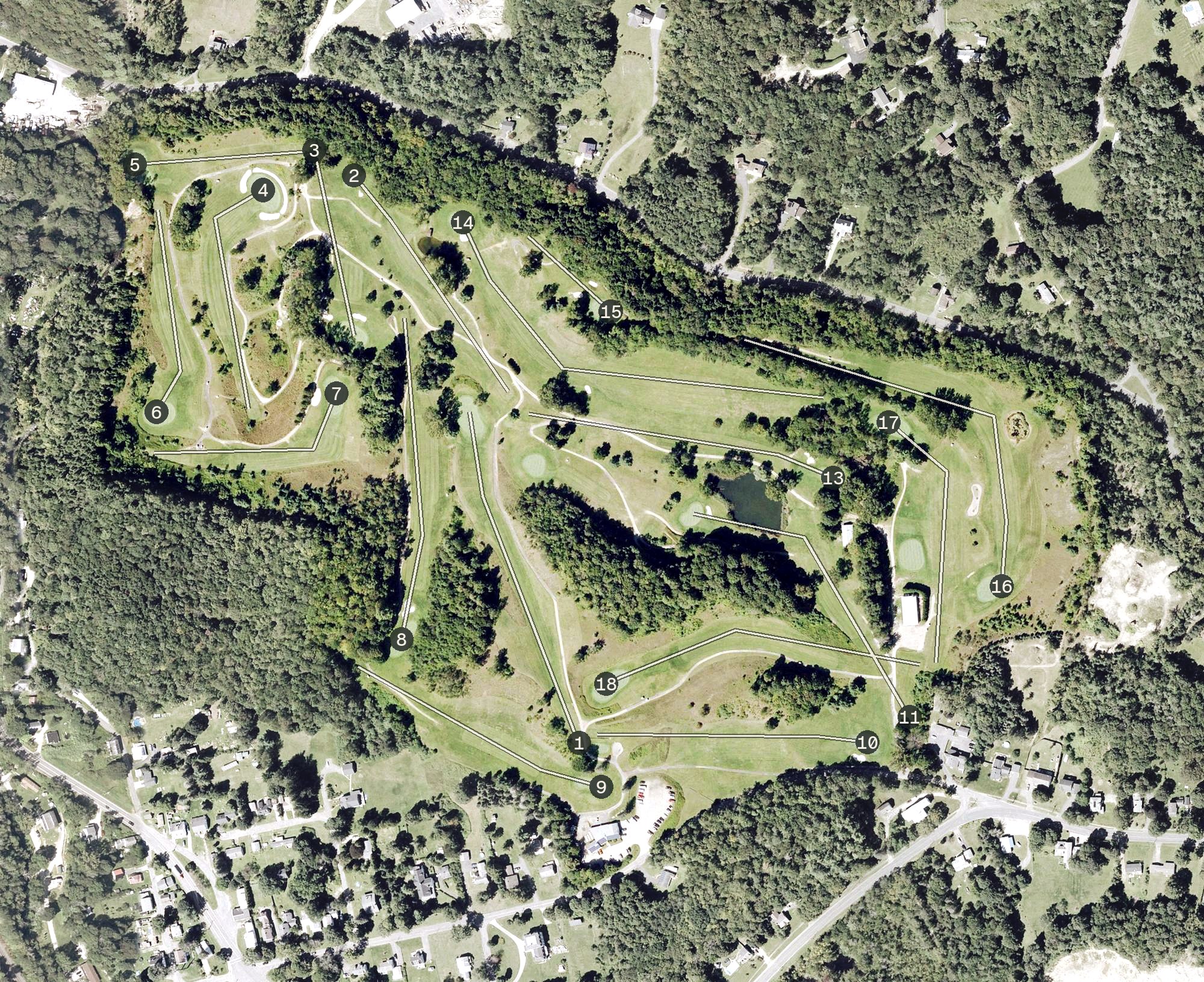 Aerial view of Bas Ridge Golf Club, MA