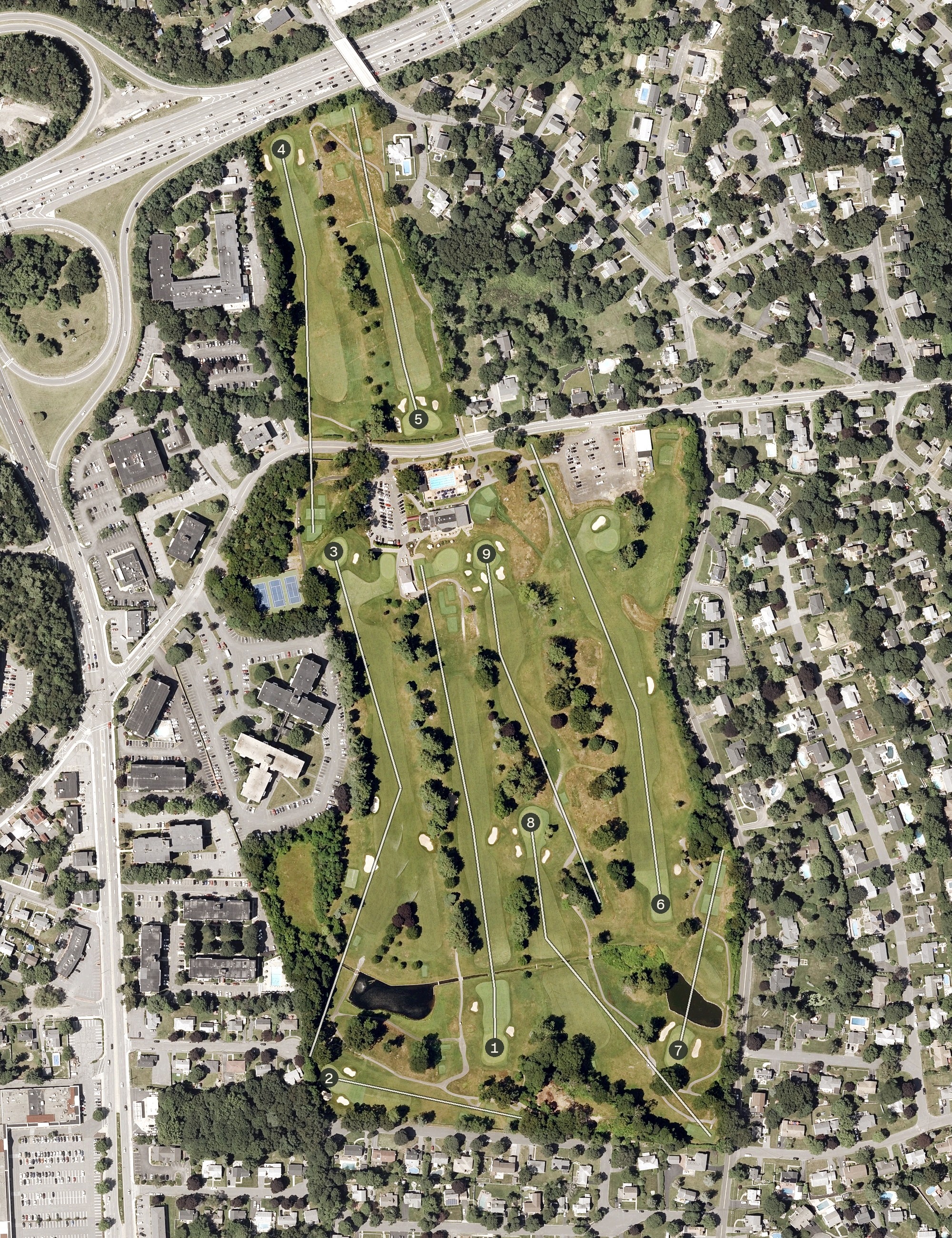 Aerial view of Bear Hill Golf Club, MA