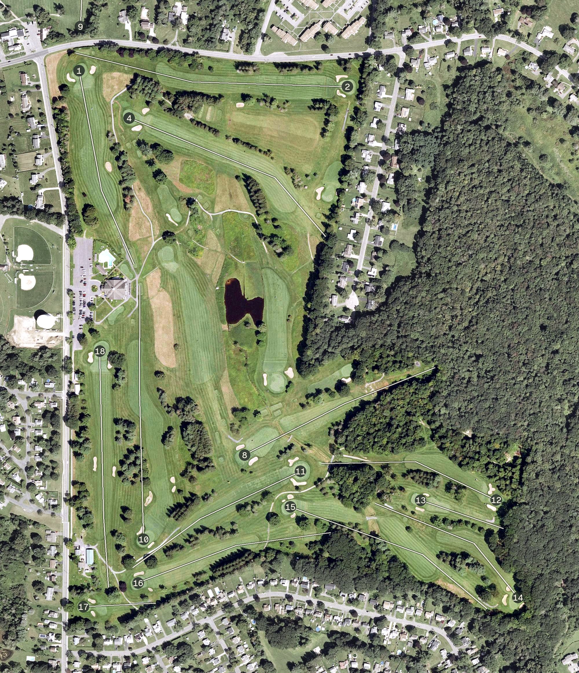 Aerial view of Berkshire Hills Country Club, MA