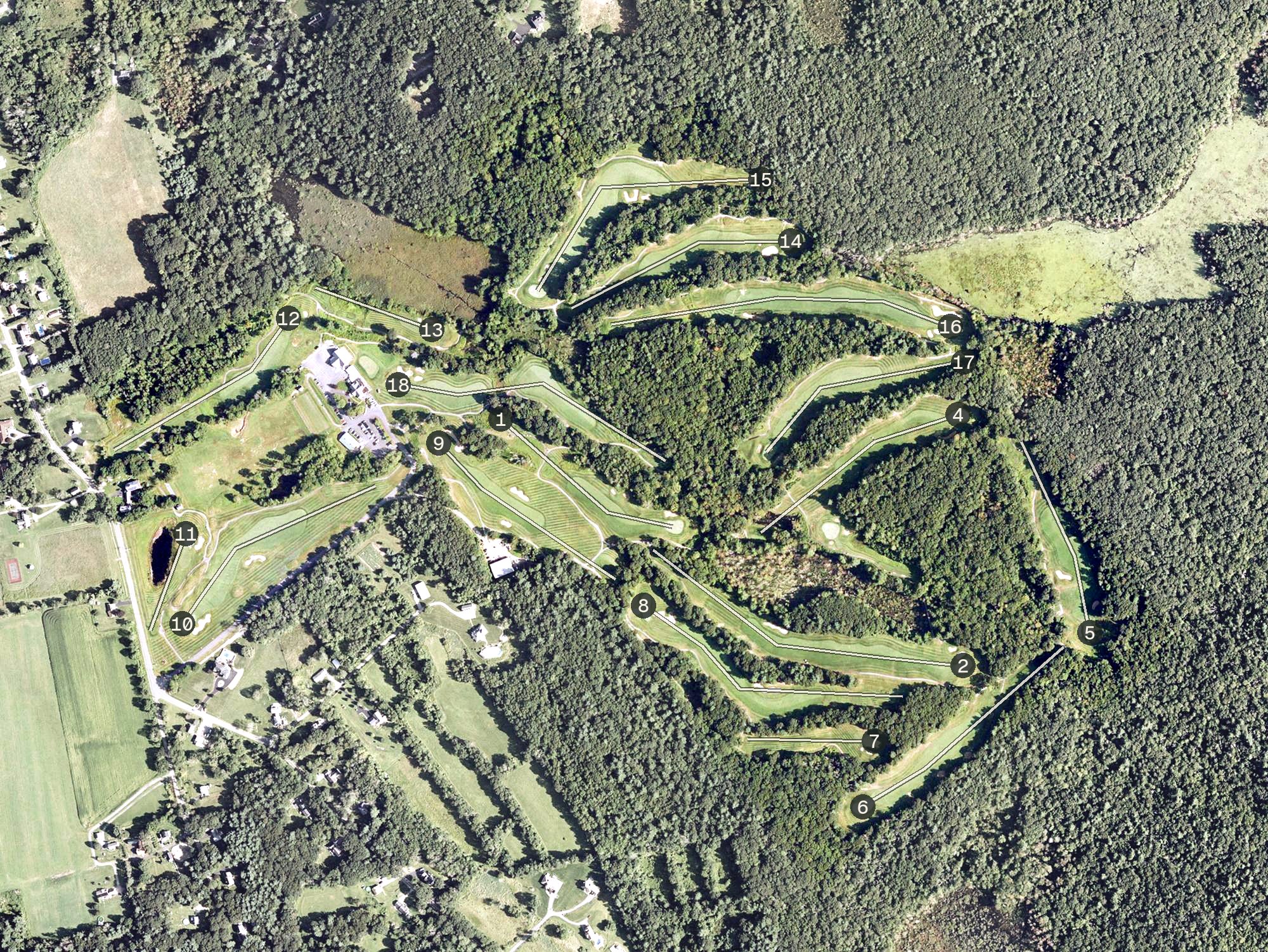 Aerial view of Blackstone National Golf Club, MA