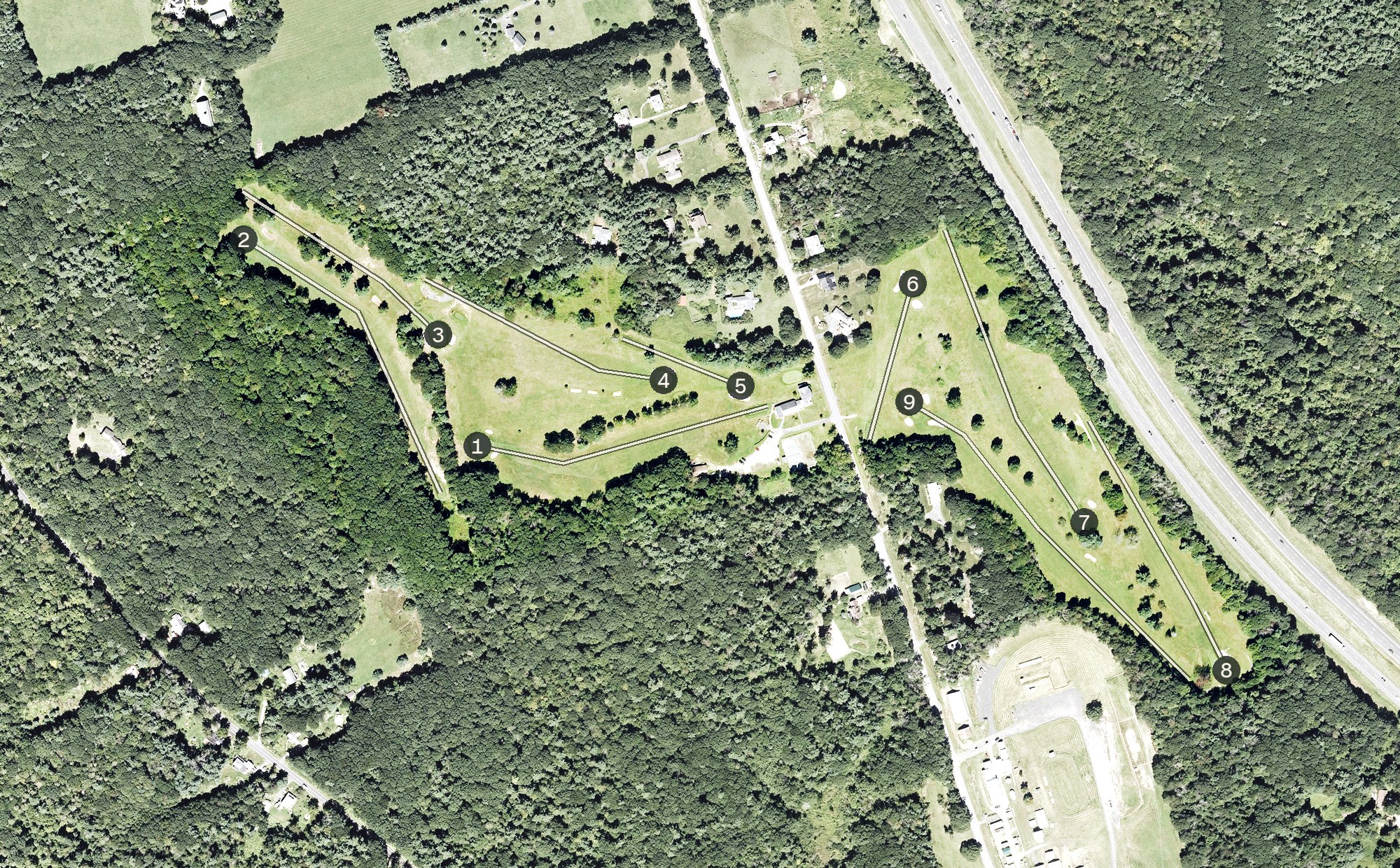 Aerial view of Blanford Club, MA