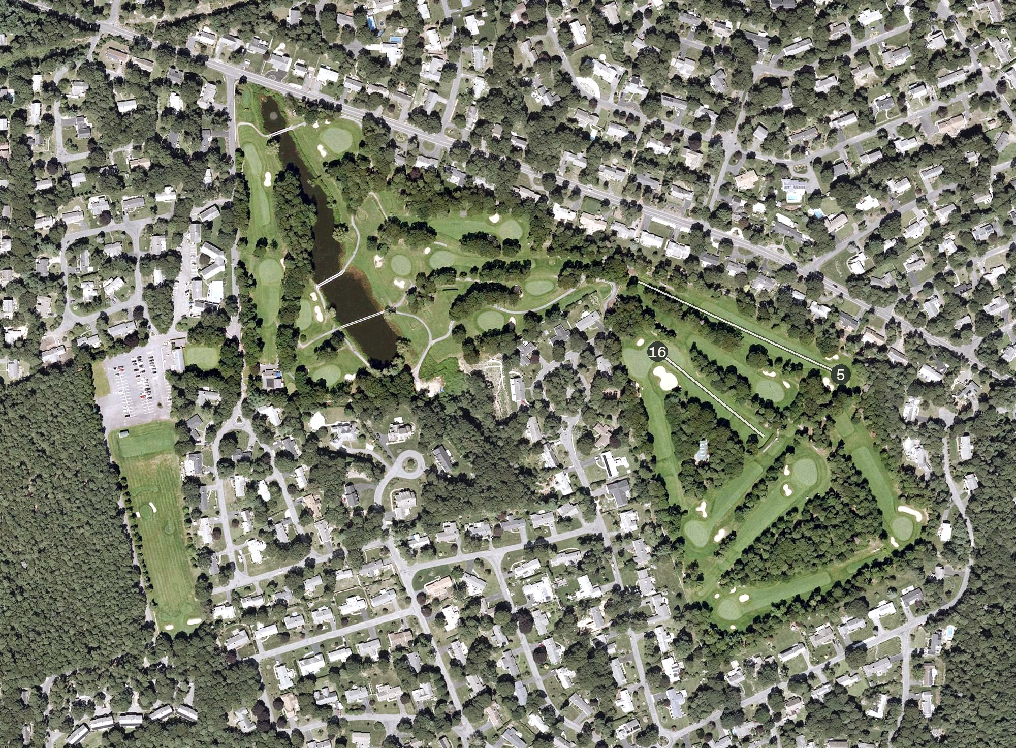 Aerial view of Blue Rock Golf Course, MA