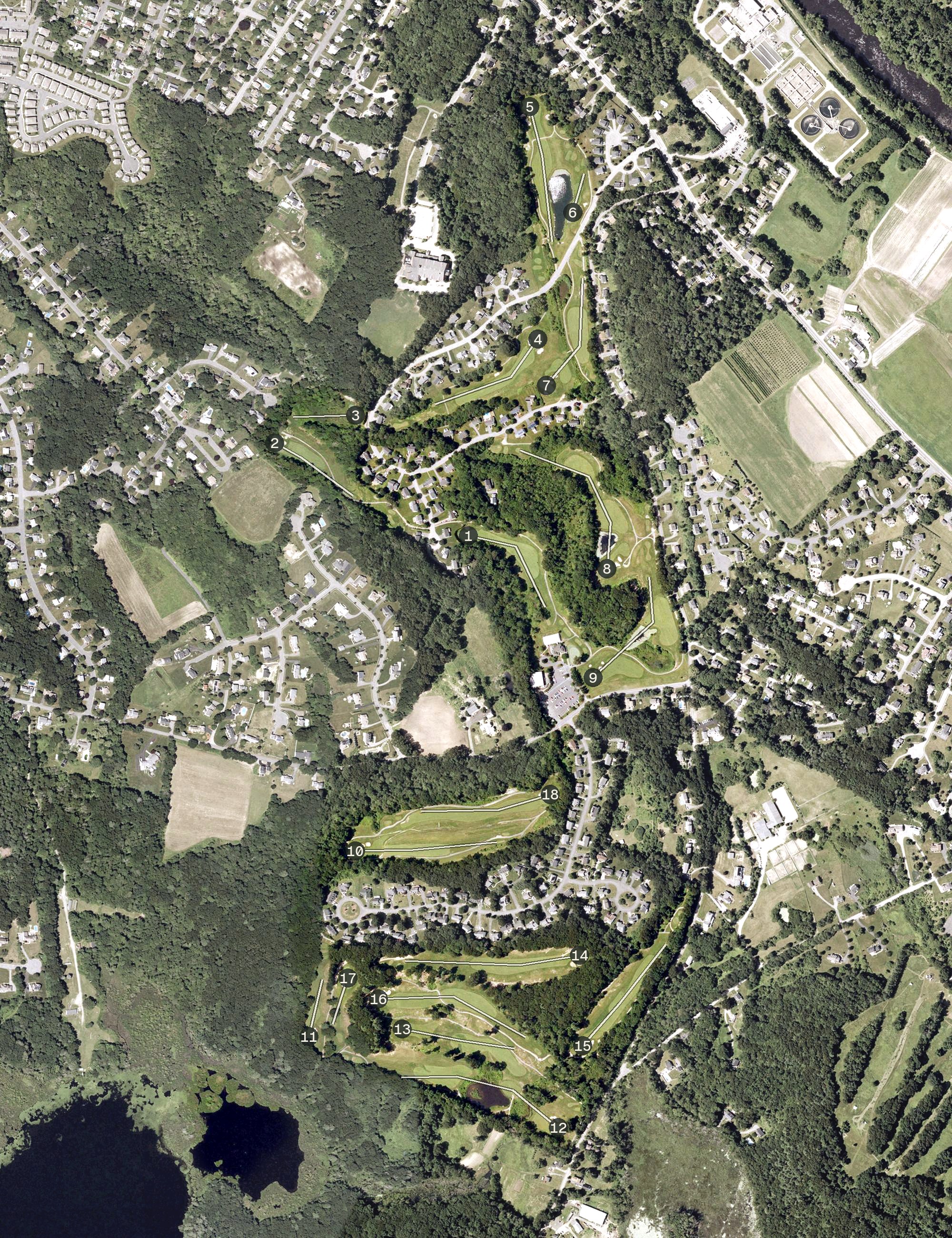 Aerial view of Bradford Country Club, MA