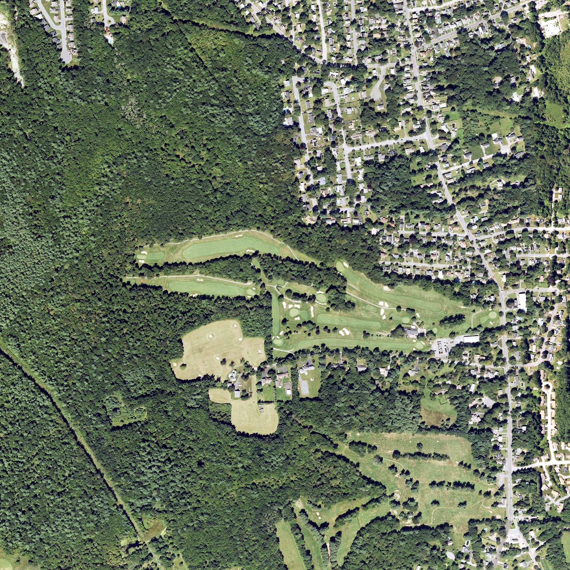 Aerial view of Brockton Country Club, MA