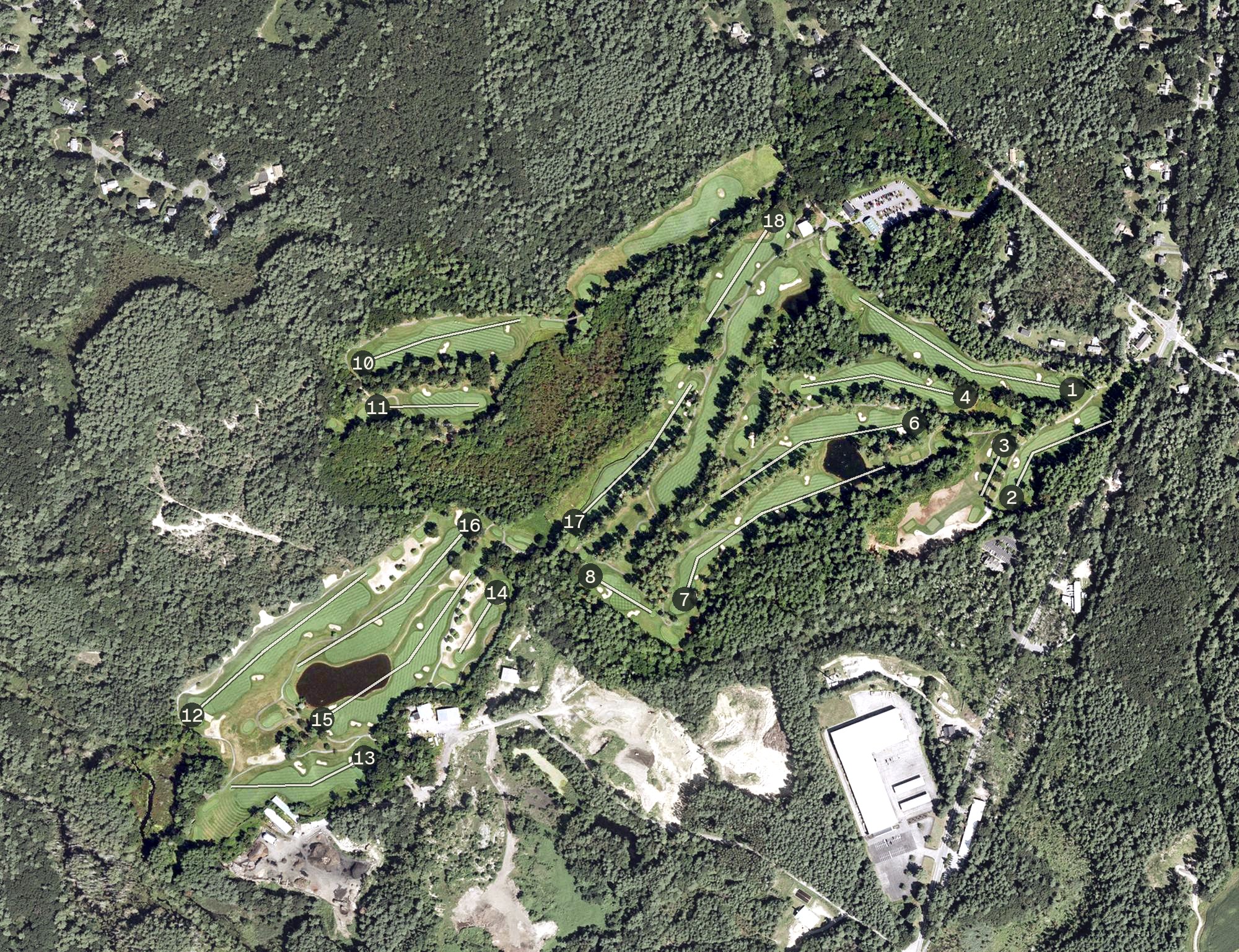 Aerial view of Butter Brook Golf Club, MA