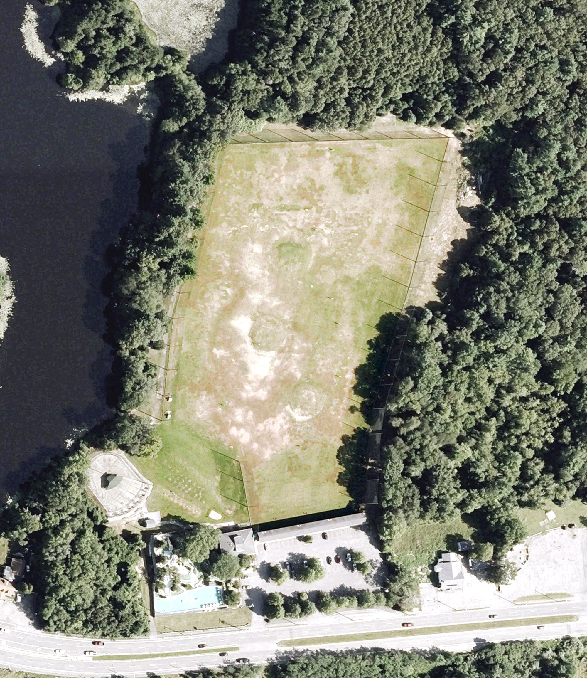 Aerial view of Caddy Shack Driving Range, MA