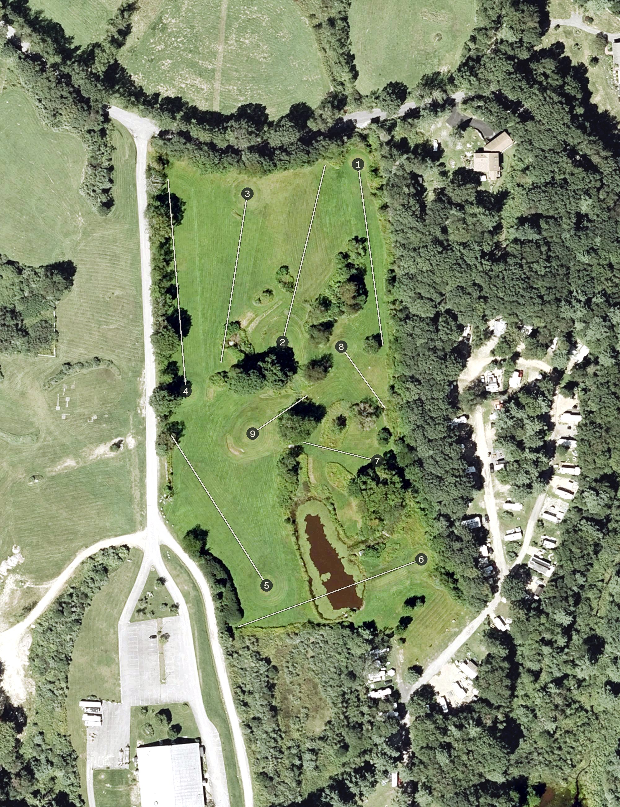 Aerial view of Camp Coldbrook Executive Course, MA