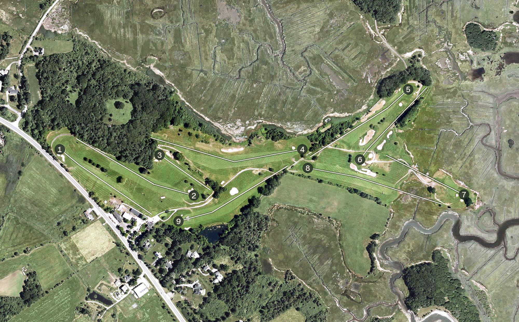 Aerial view of Cape Ann Golf Course, MA