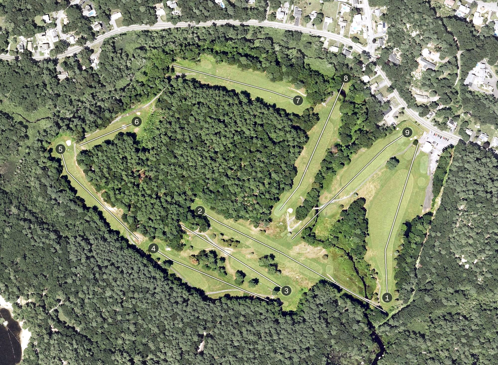 Aerial view of Cedar Glen Golf Course, MA