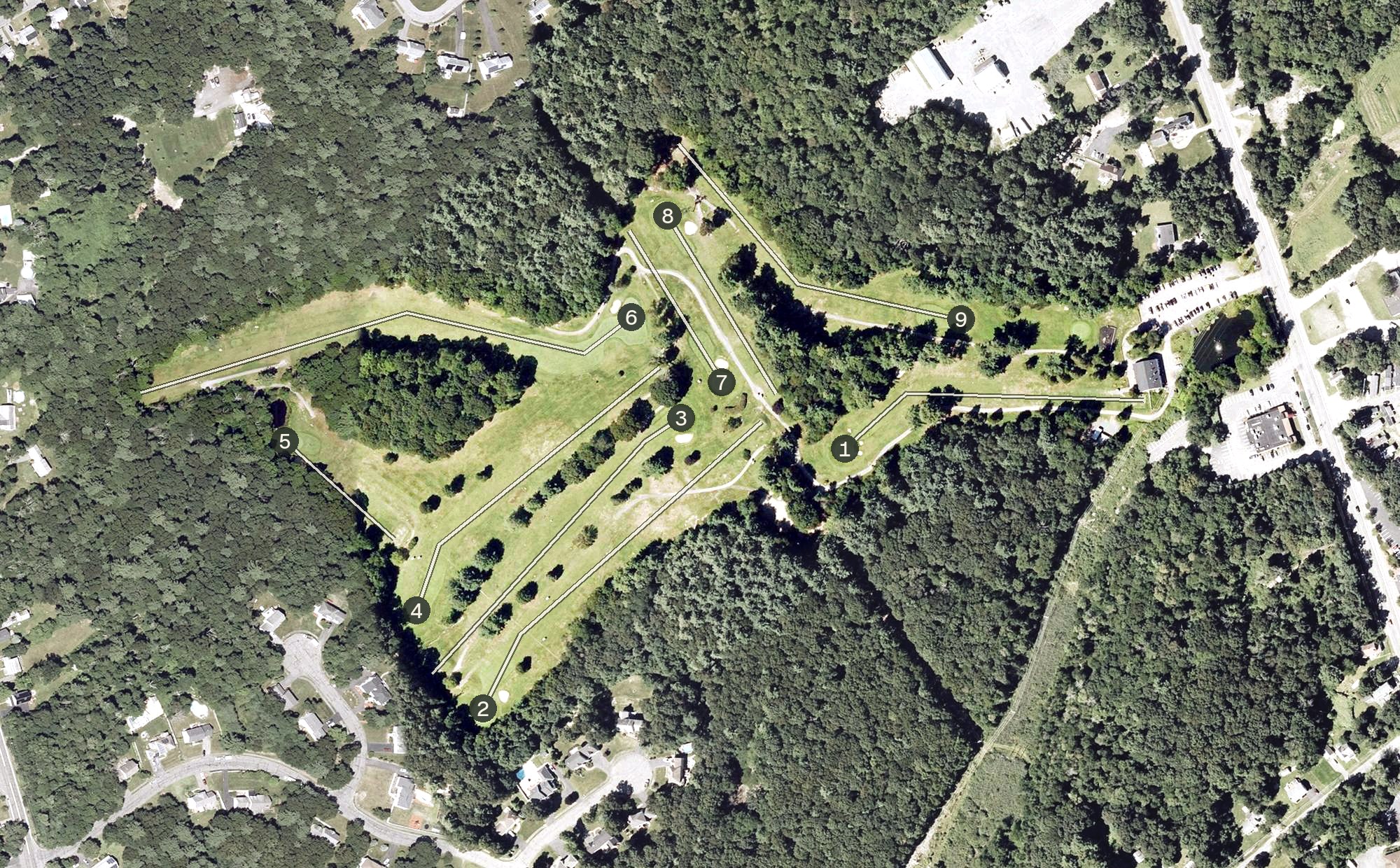 Aerial view of Cedar Hill Golf Course, MA