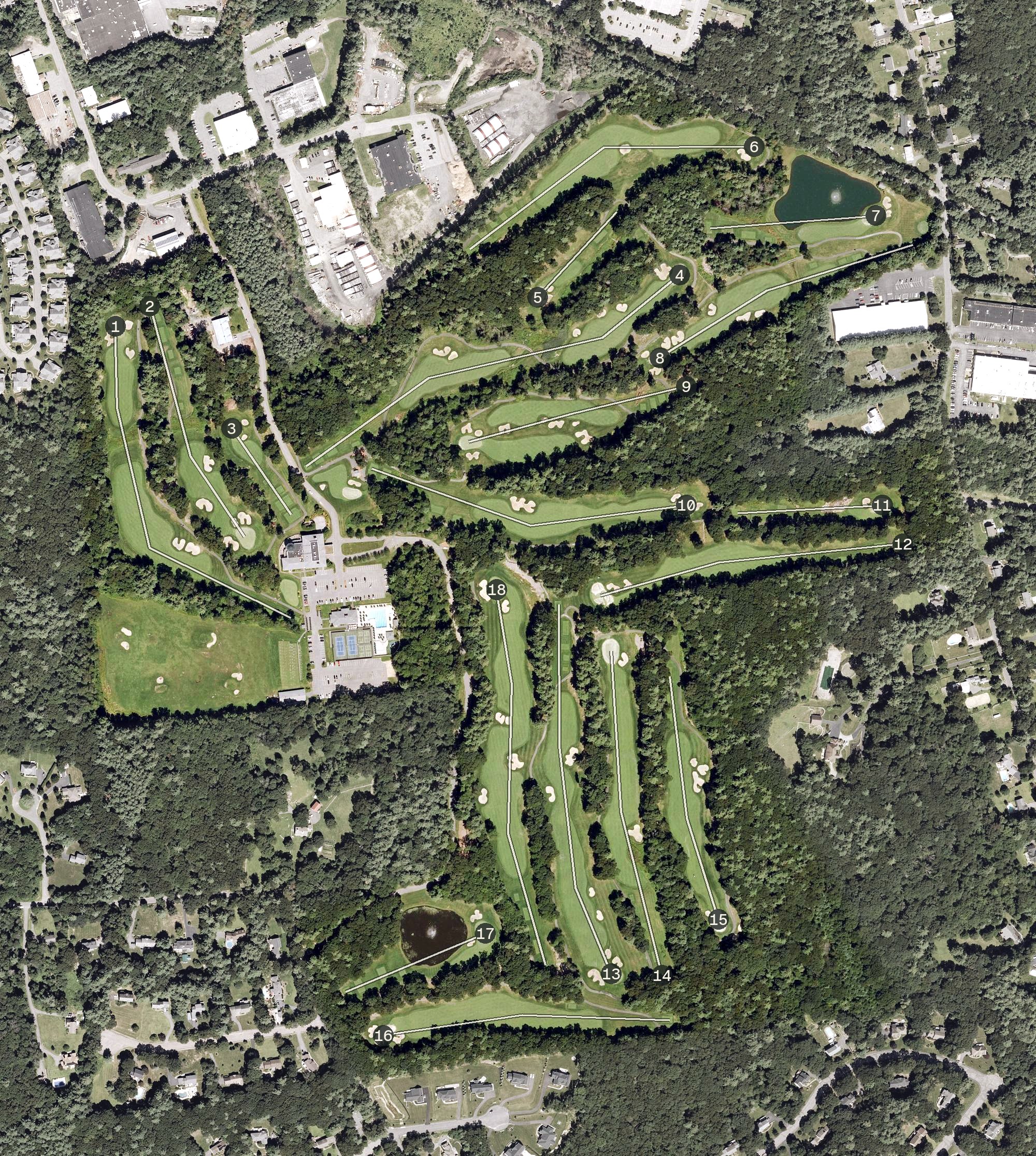 Aerial view of Charter Oak Country Club, MA