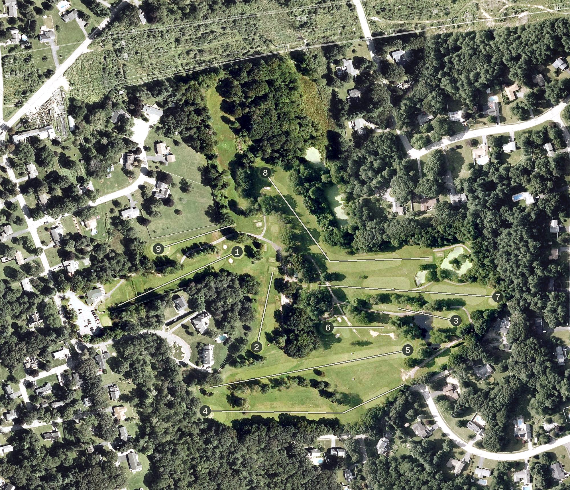 Aerial view of Chelmsford Country Club, MA
