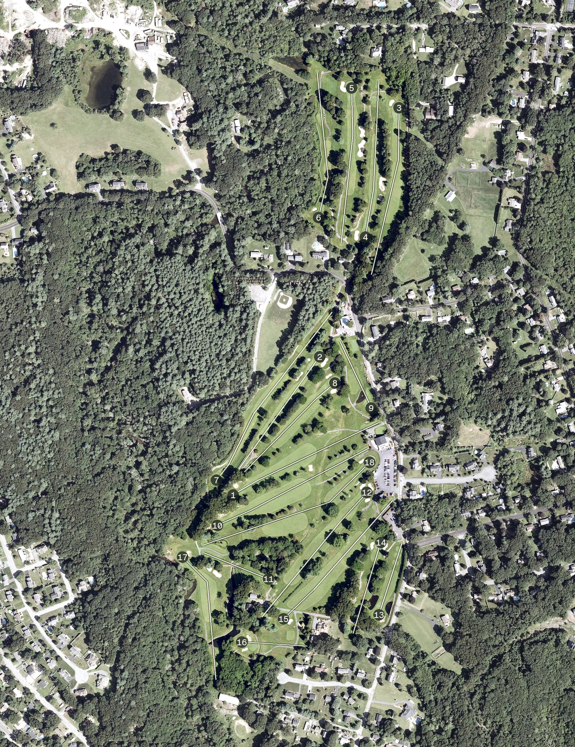 Aerial view of Chemawa Golf Course, MA