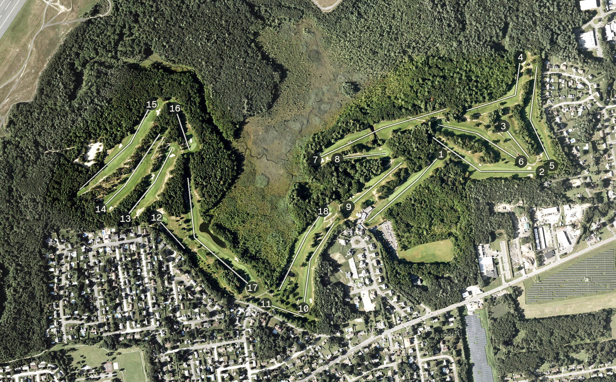 Aerial view of Chicopee Country Club, MA