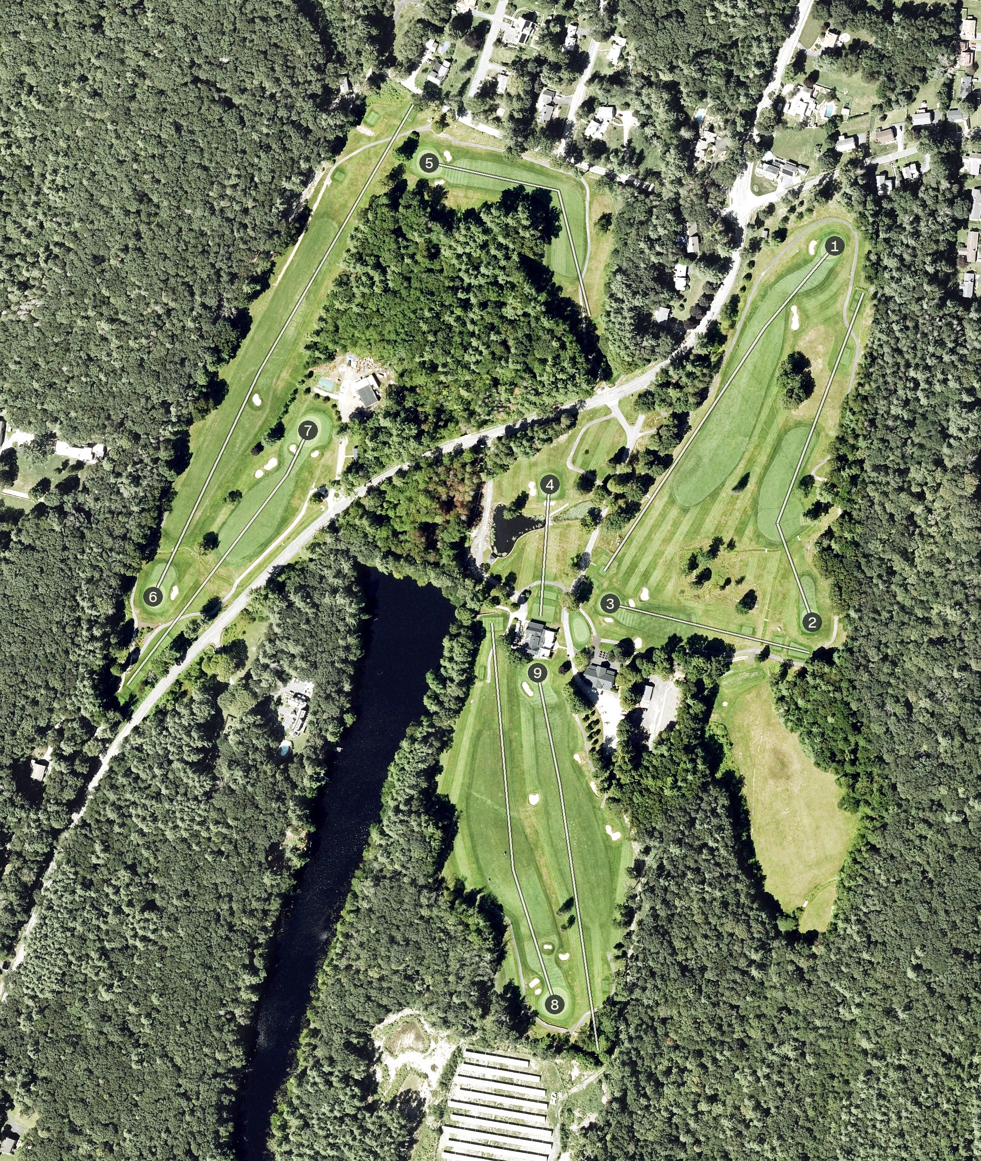 Aerial view of Cohasse Country Club, MA