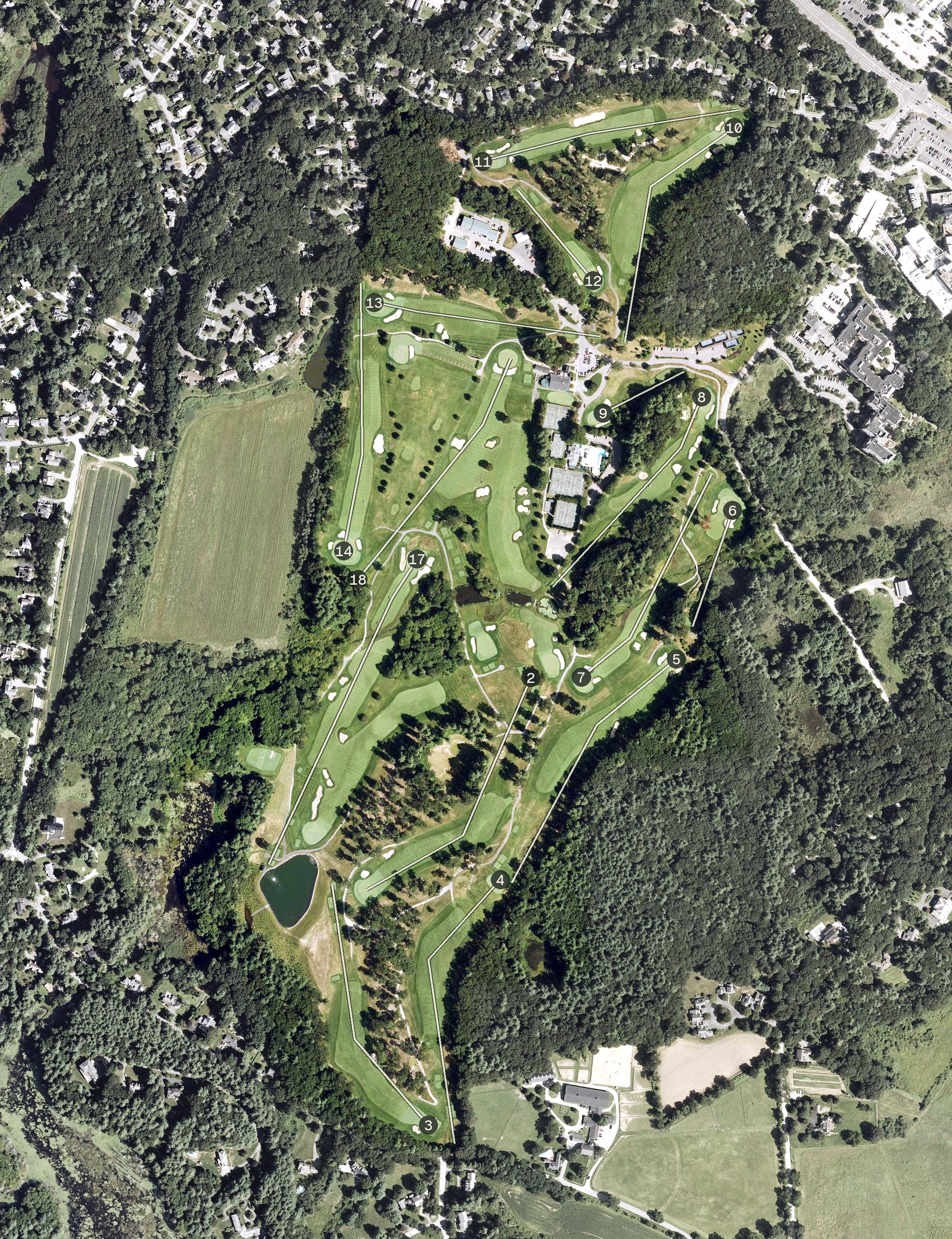 Aerial view of Concord Country Club, MA