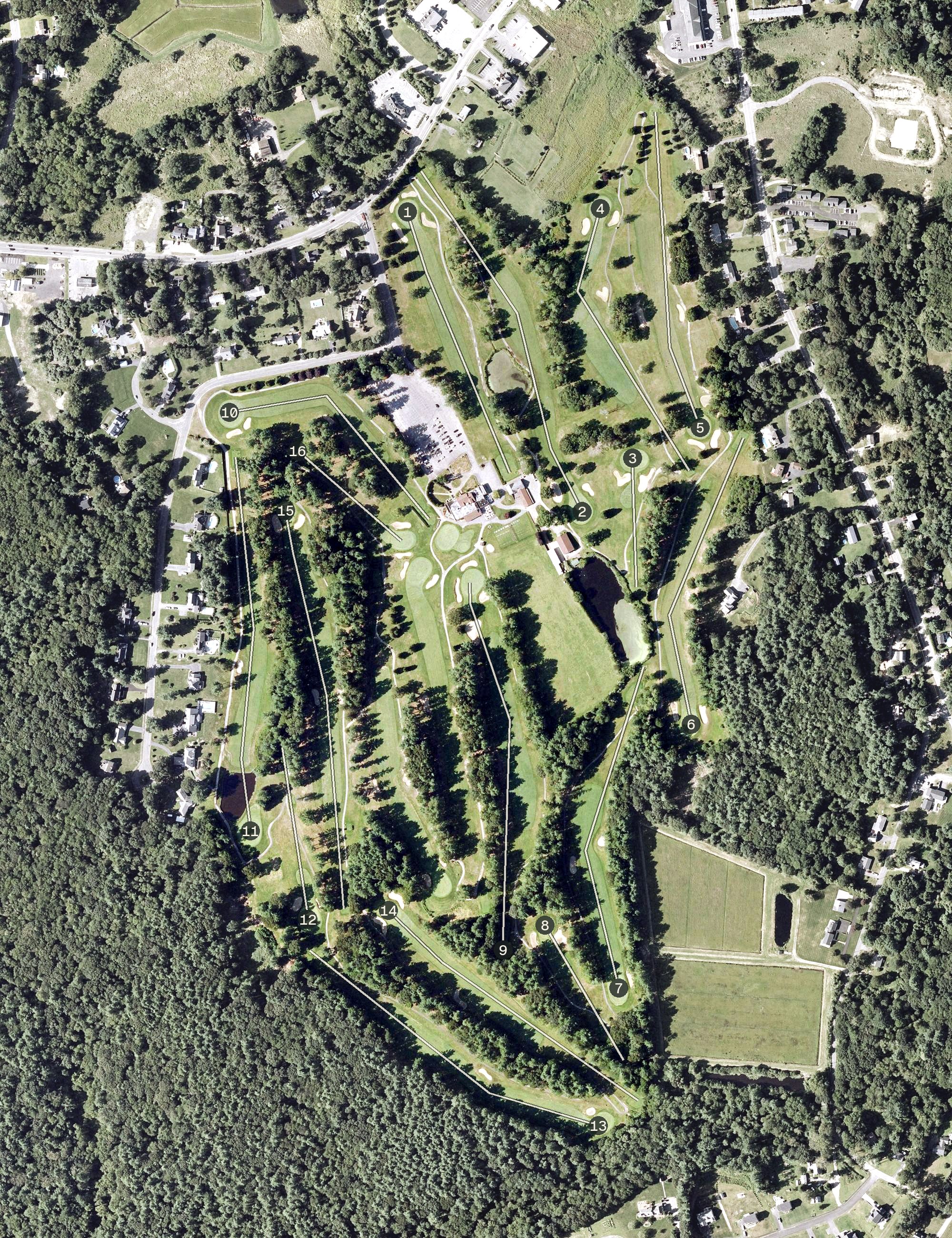 Aerial view of Country Club of Halifax, MA