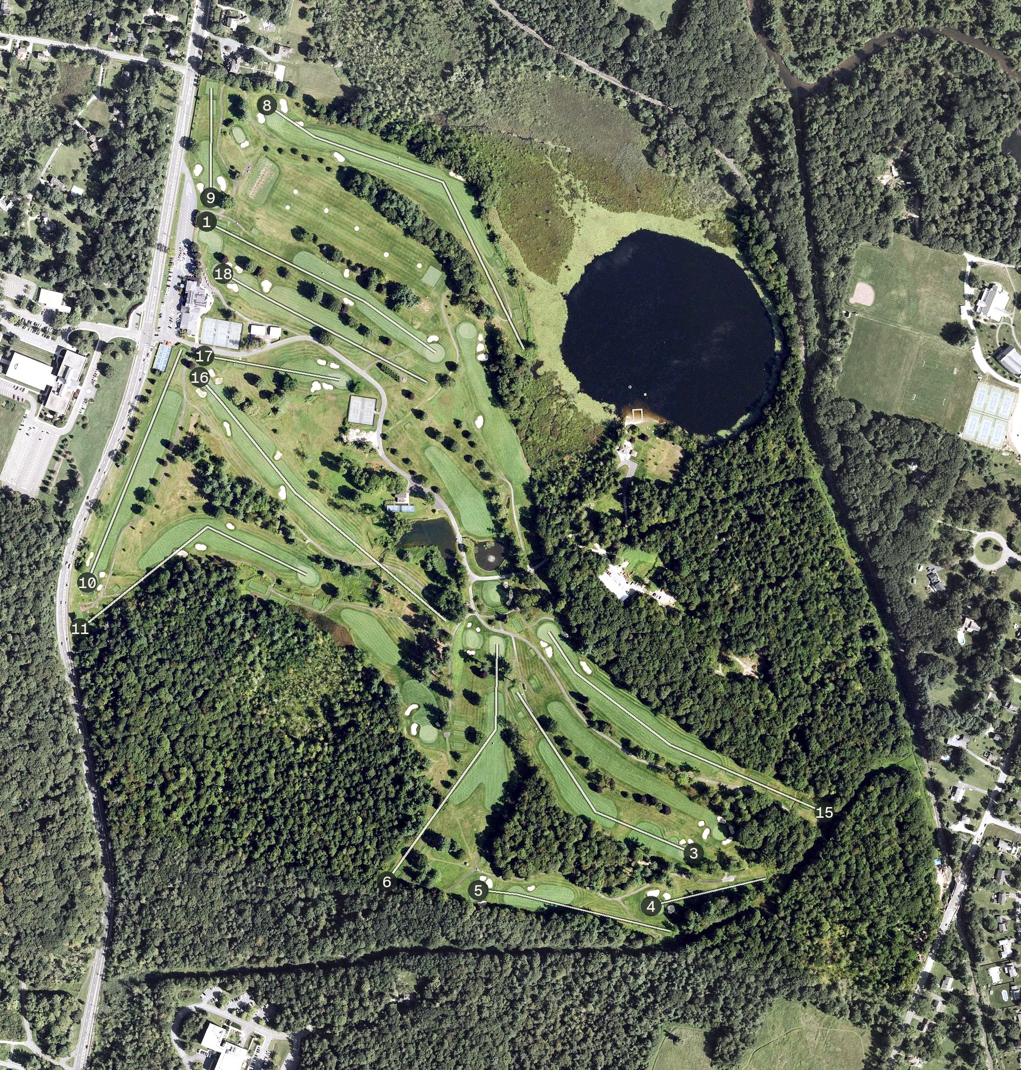 Aerial view of Country Club Of Pittsfield, MA