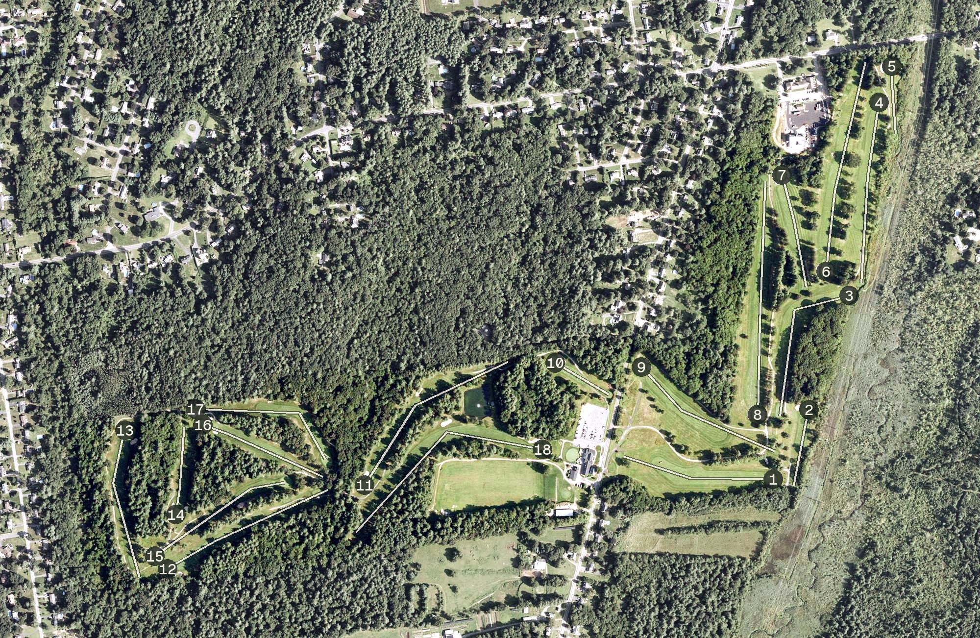 Aerial view of Country Club of Wilbraham, MA