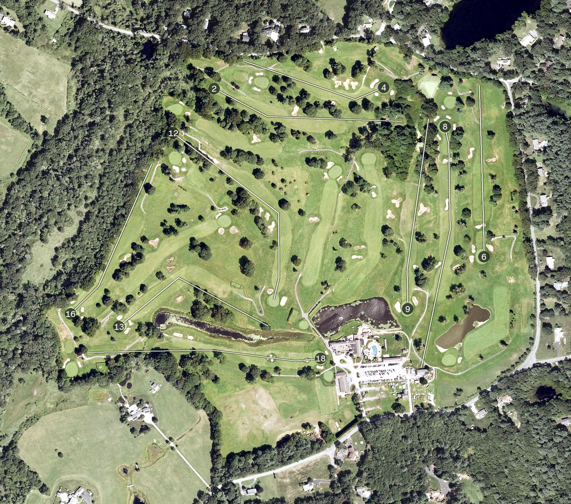 Aerial view of Crestwood Country Club, MA