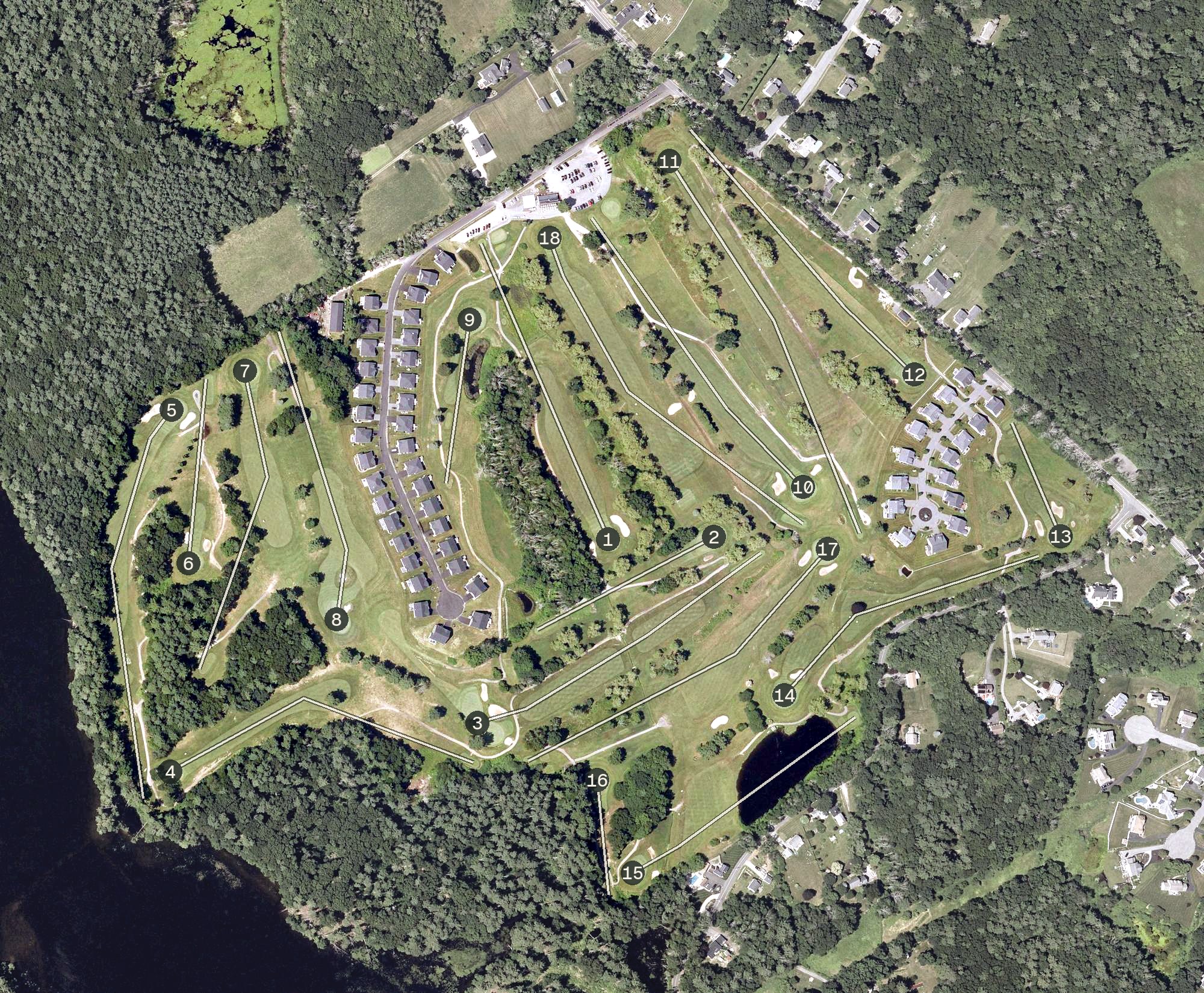 Aerial view of Crystal Lake Golf Club, MA
