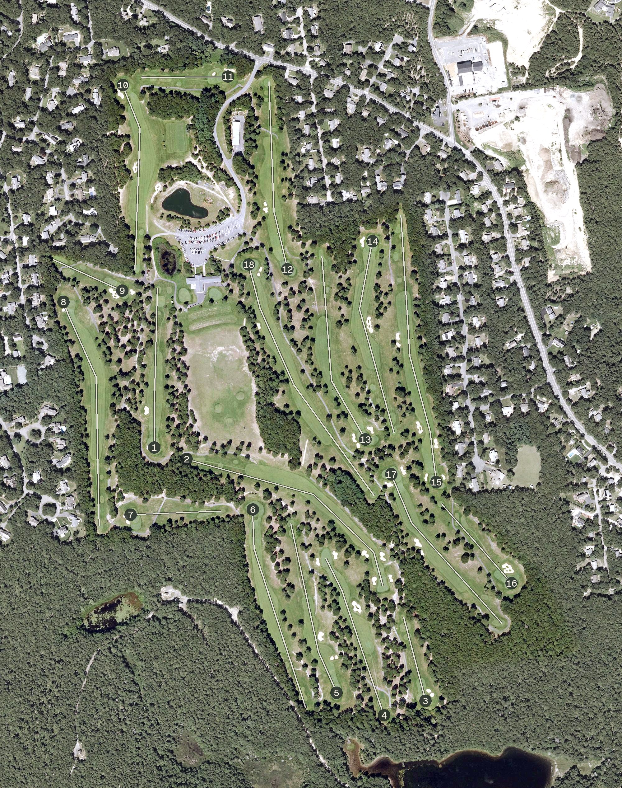 Aerial view of Dennis Highlands Golf Course, MA