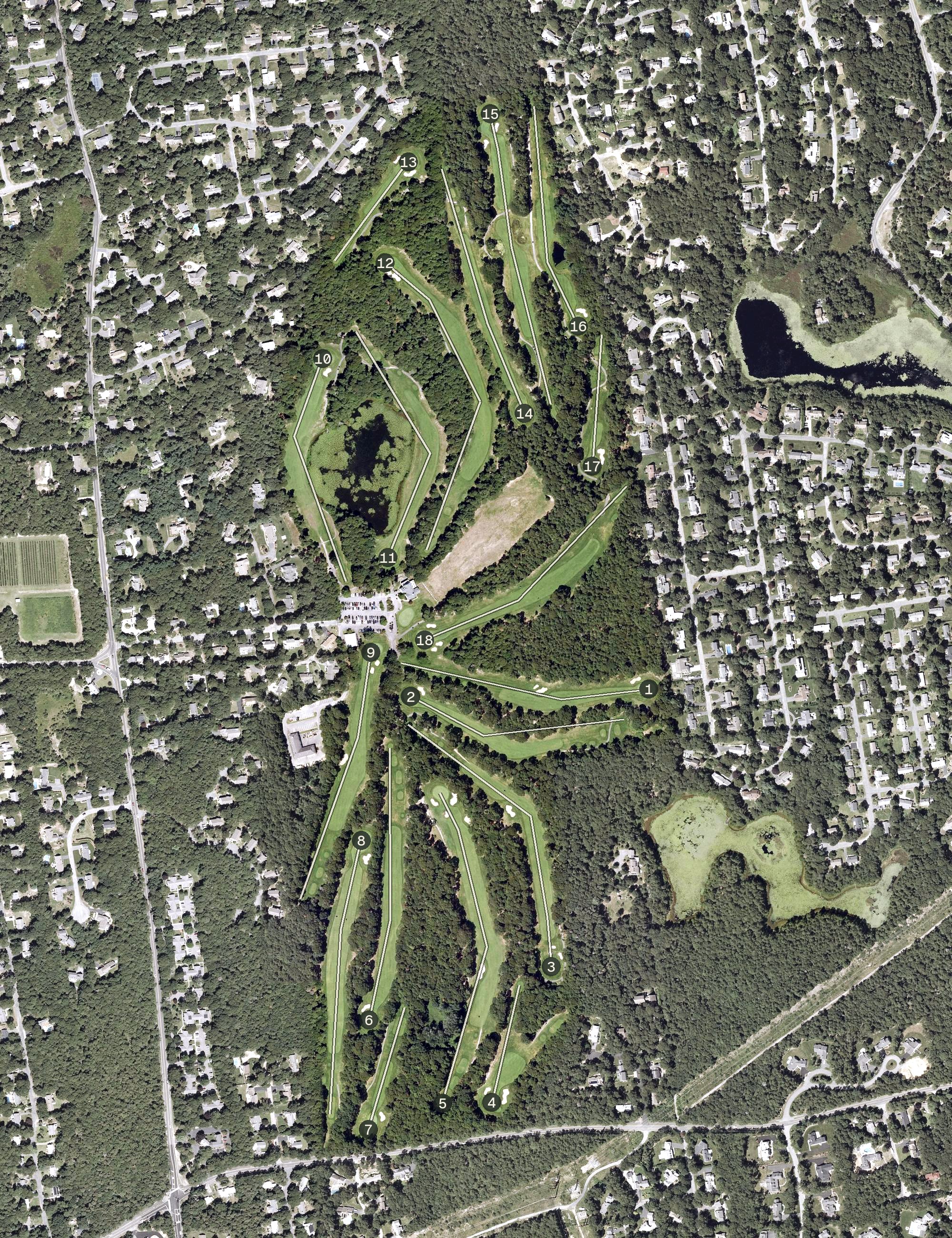 Aerial view of Dennis Pines Golf Course, MA