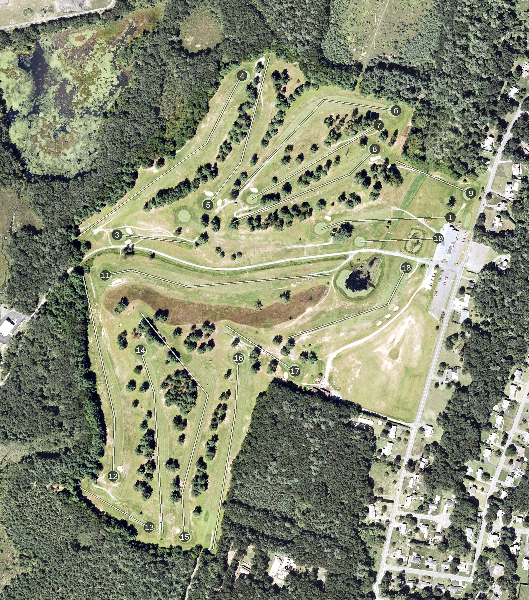 Aerial view of East Mountain Country Club, MA