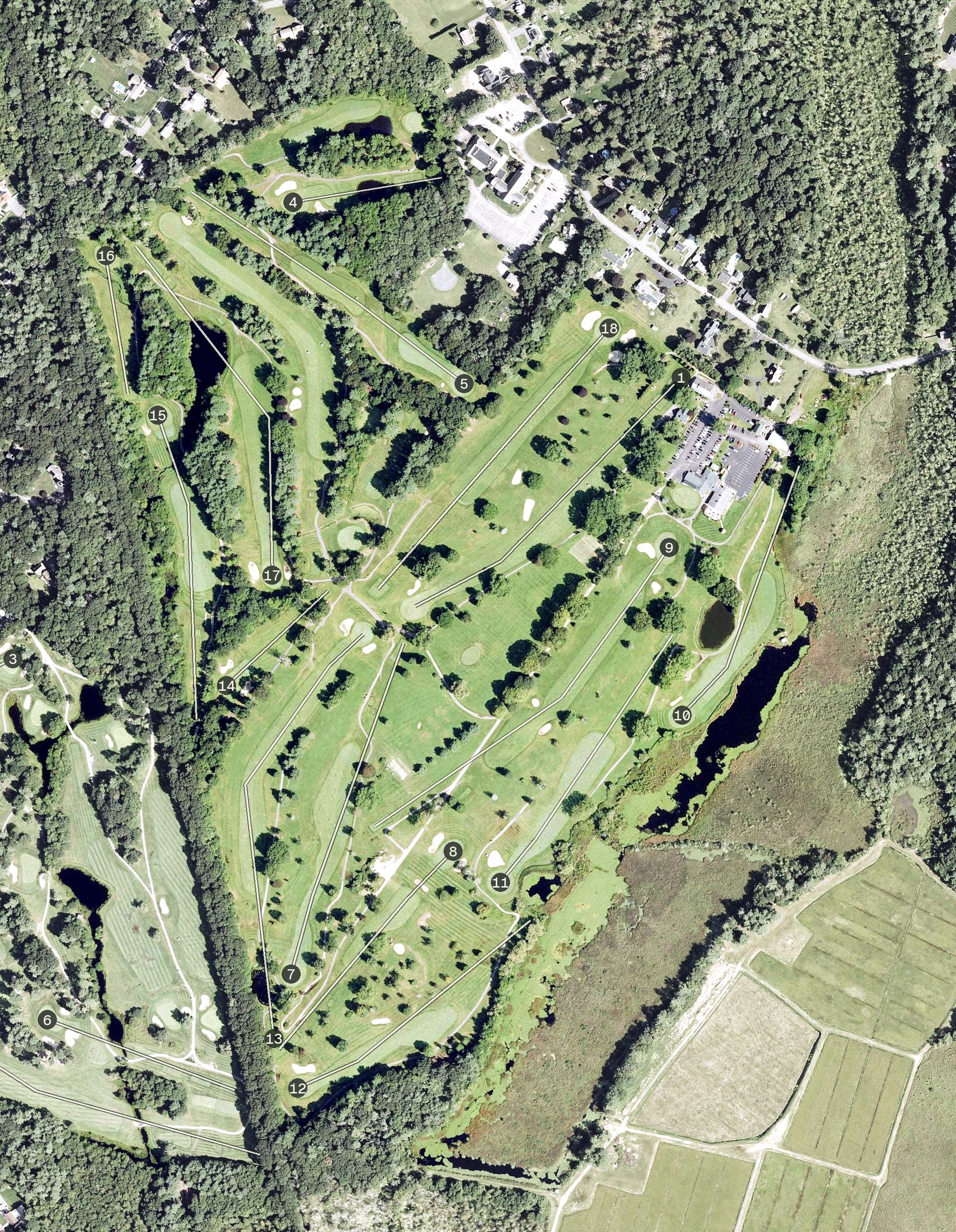 Aerial view of Easton Country Club, MA