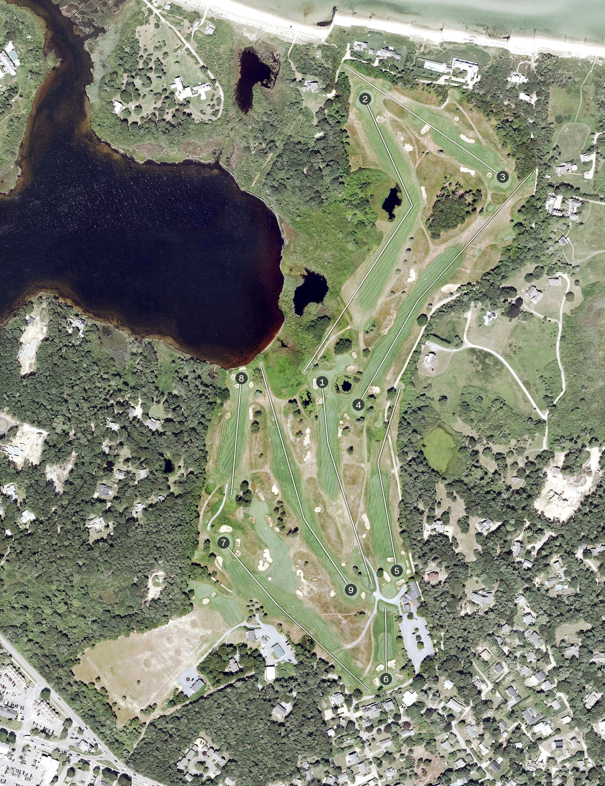 Aerial view of Edgartown Golf Club, MA