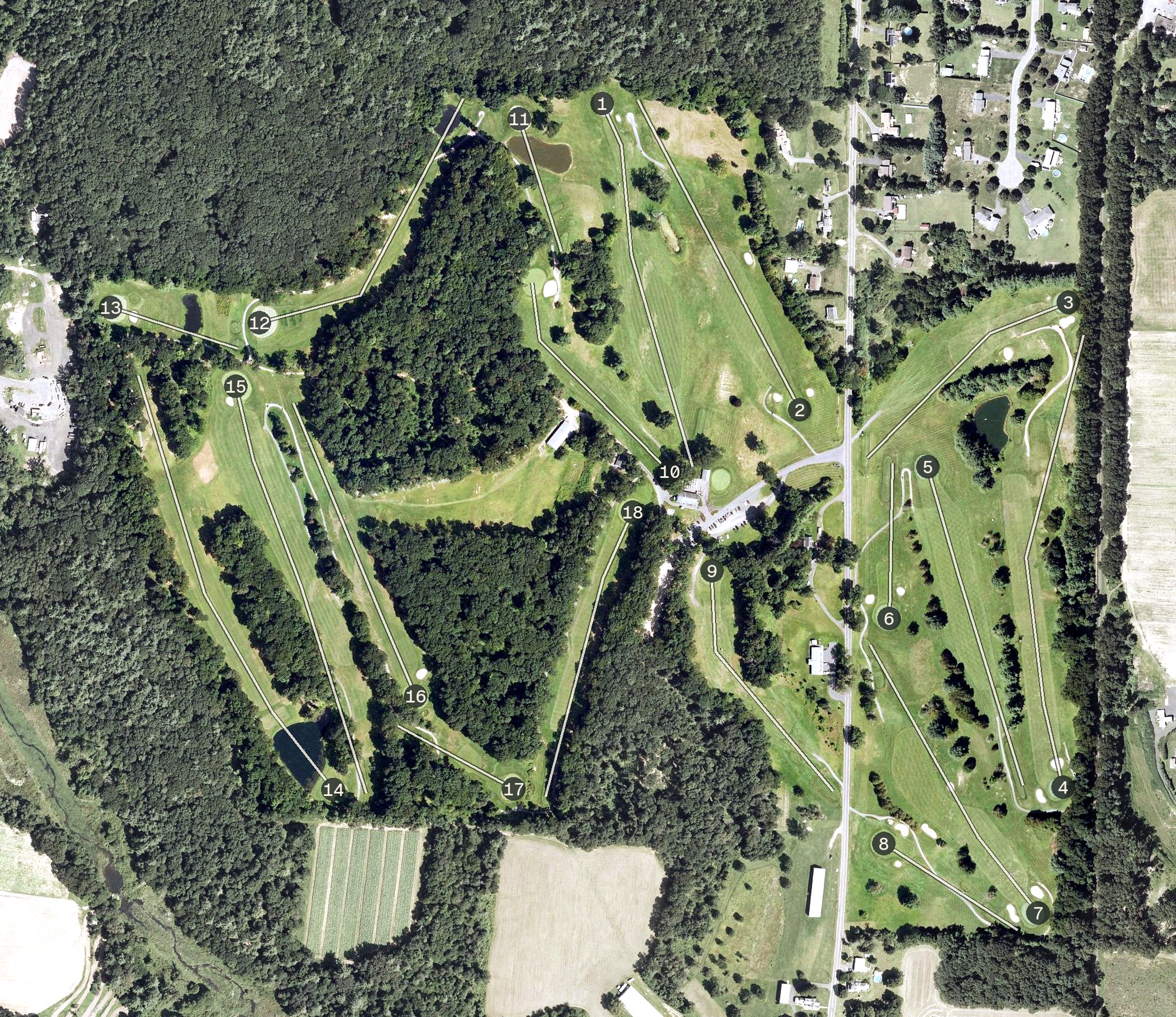Aerial view of Edgewood Golf Course, MA