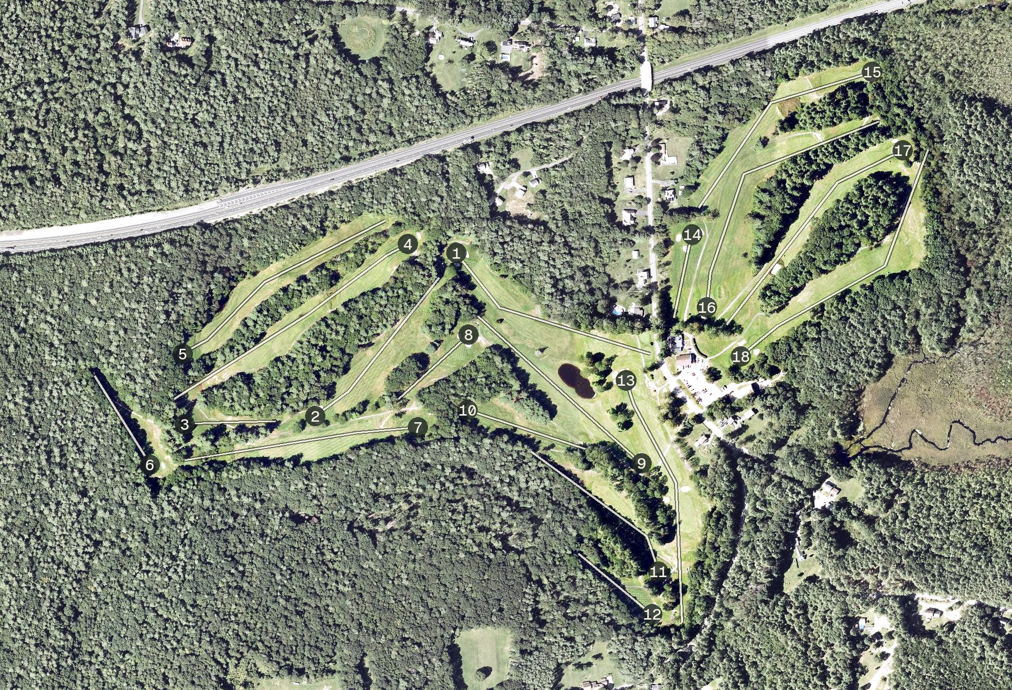 Aerial view of Ellinwood Country Club, MA