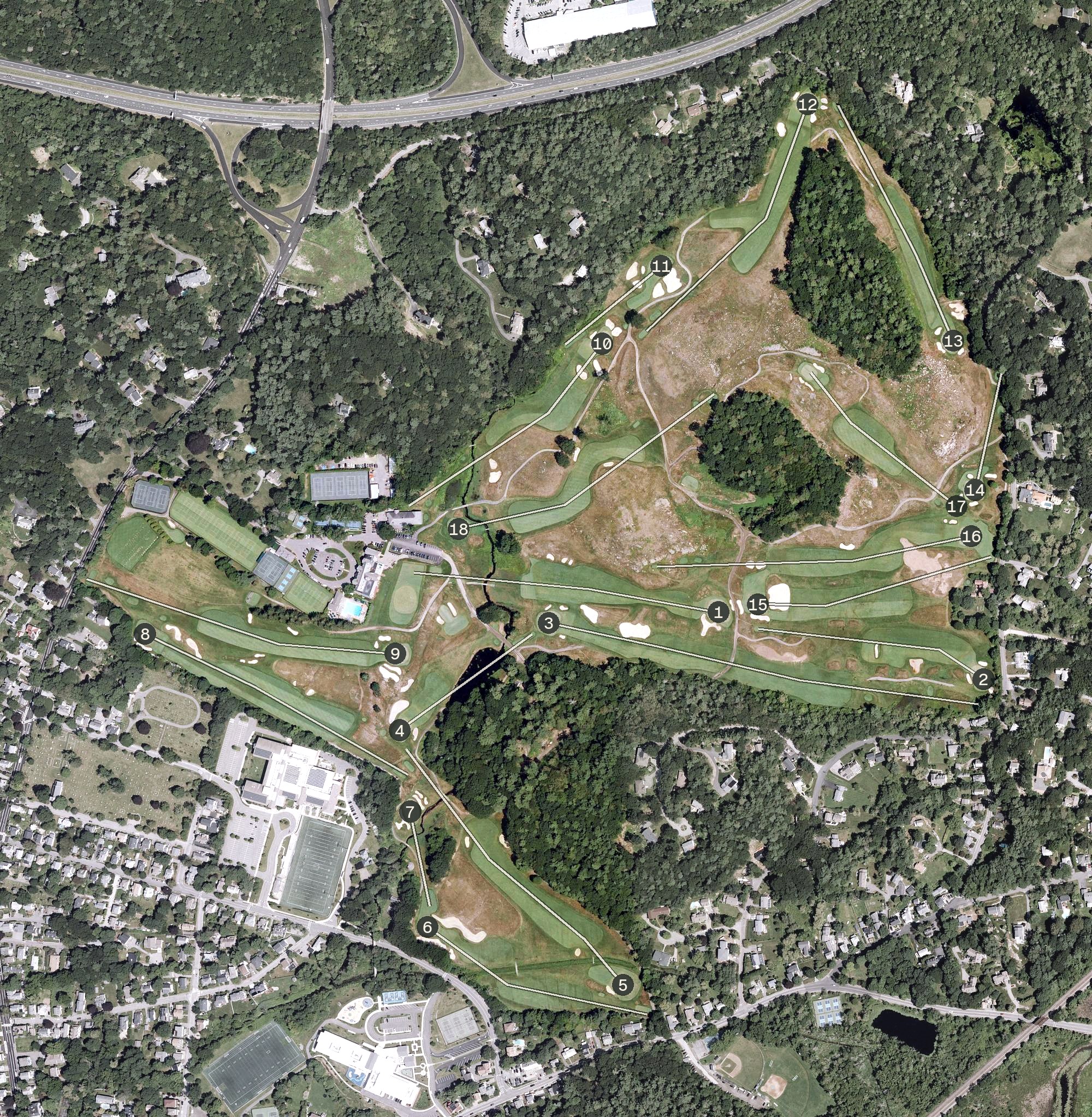 Aerial view of Essex County Club, MA