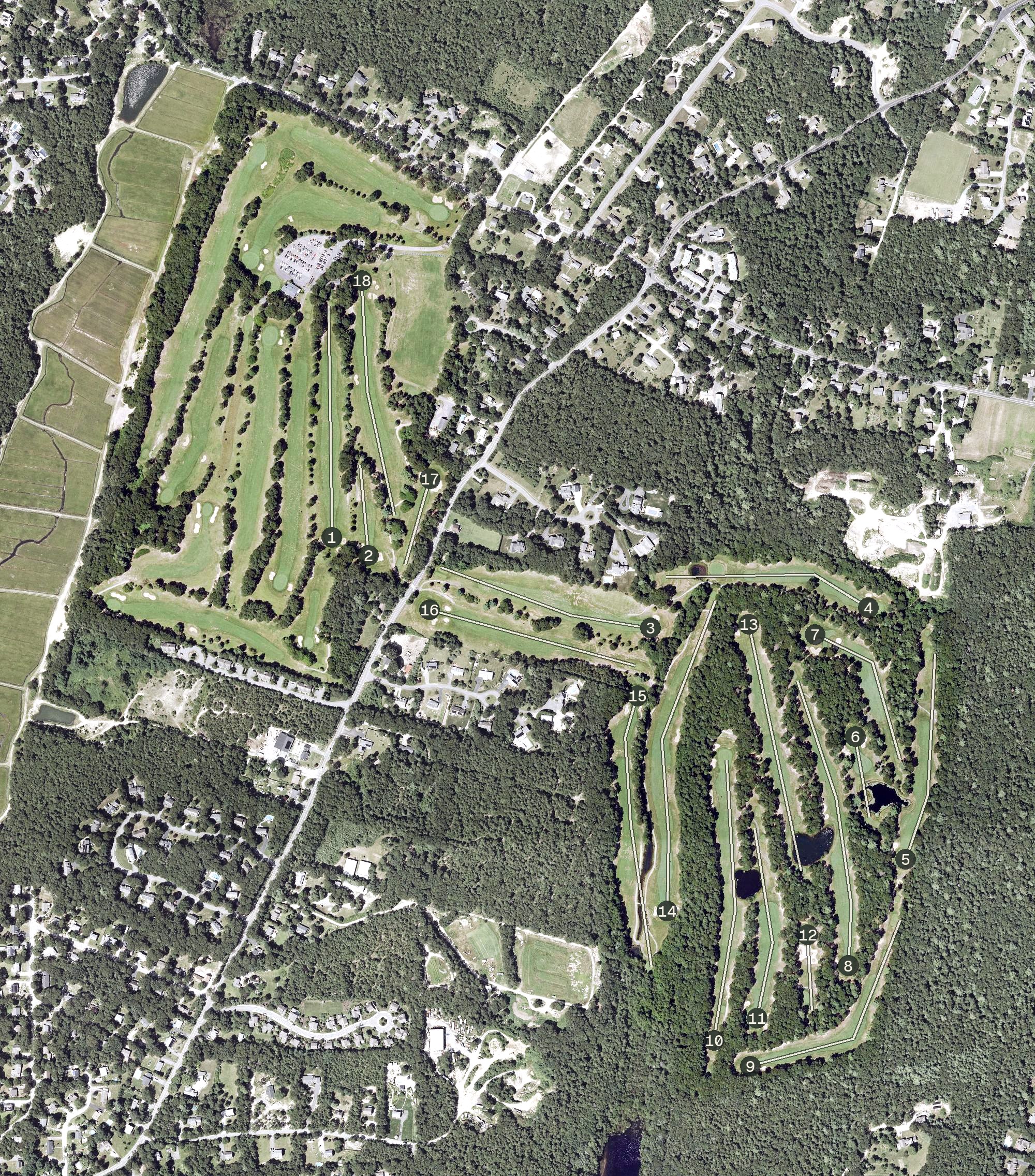 Aerial view of Falmouth Country Club, MA