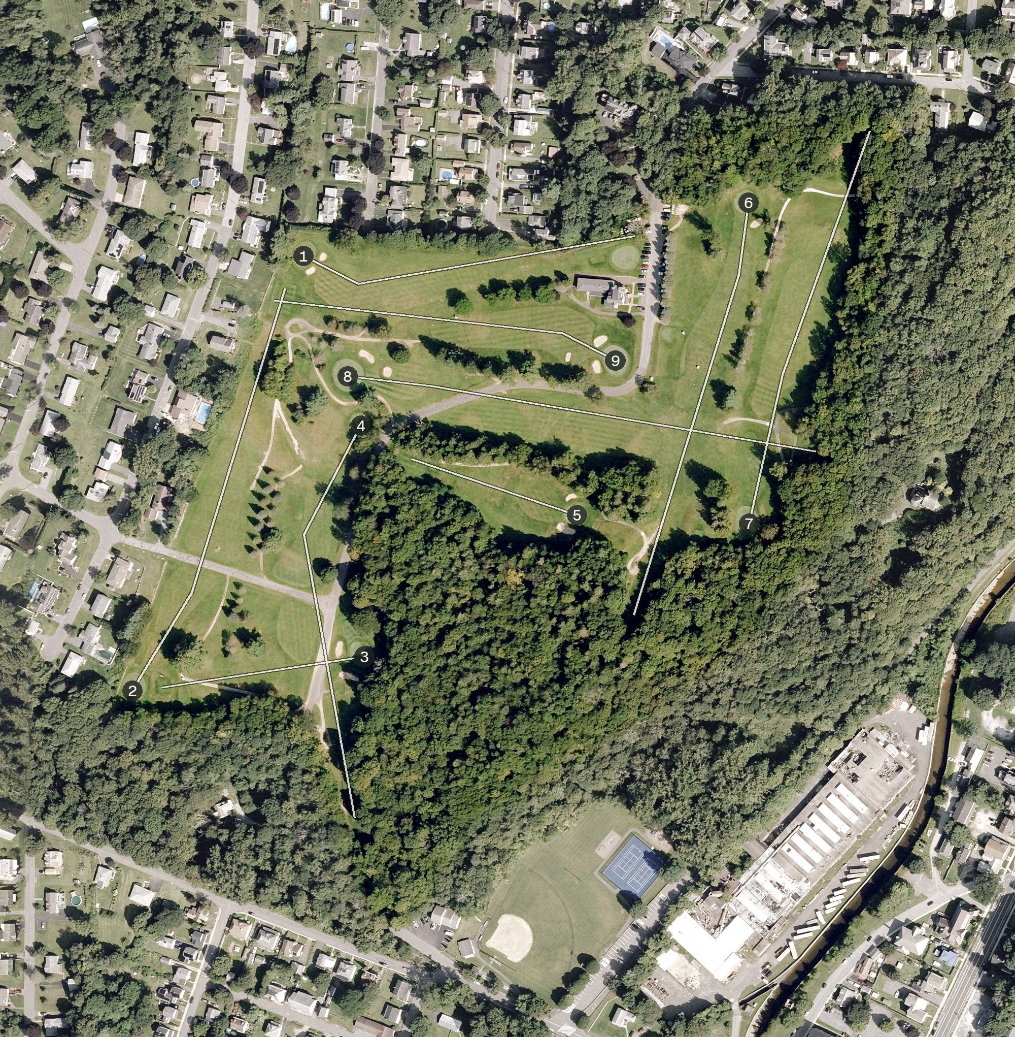 Aerial view of Forest Park Country Club, MA