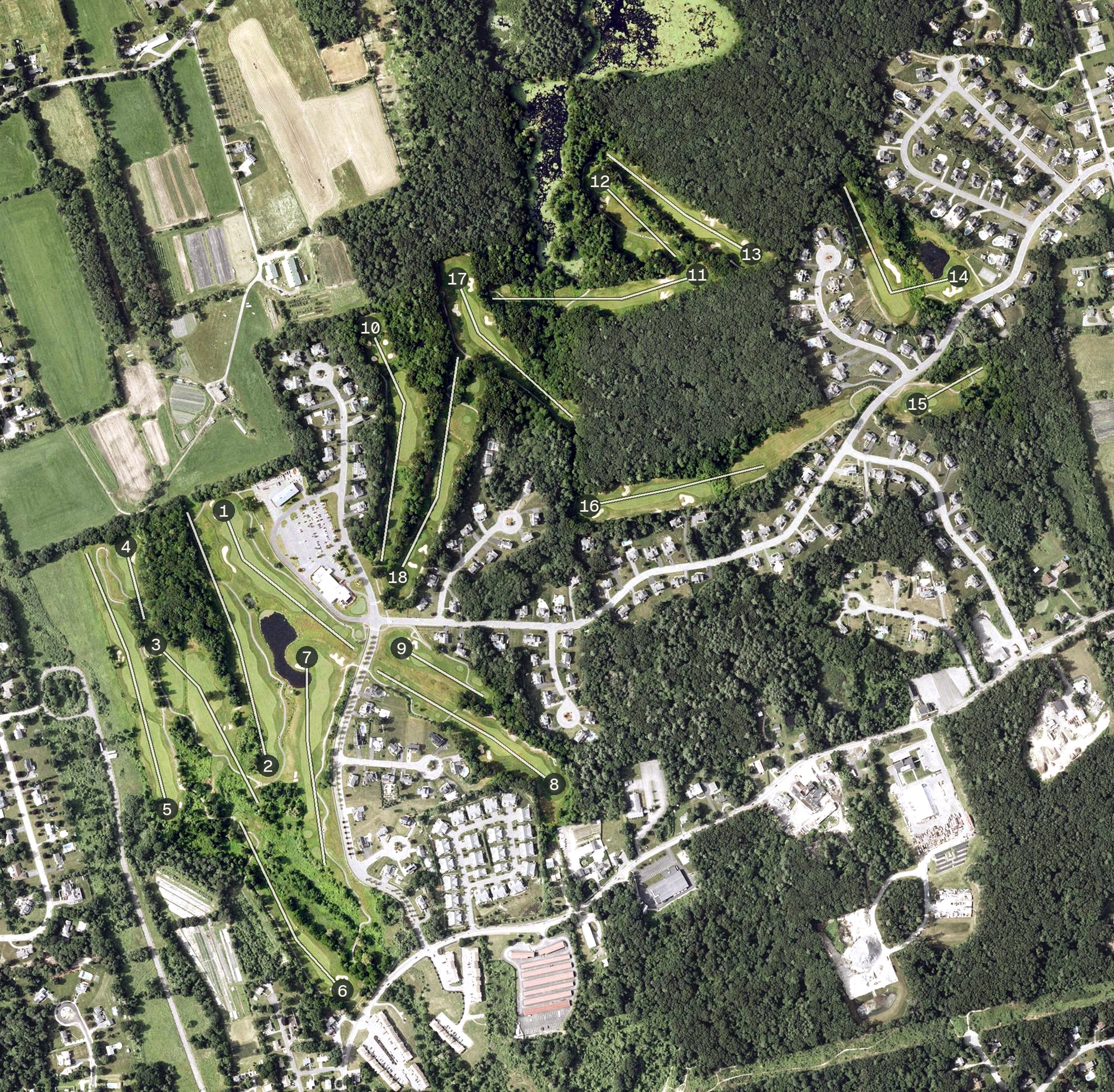 Aerial view of Four Oaks Country Club, MA