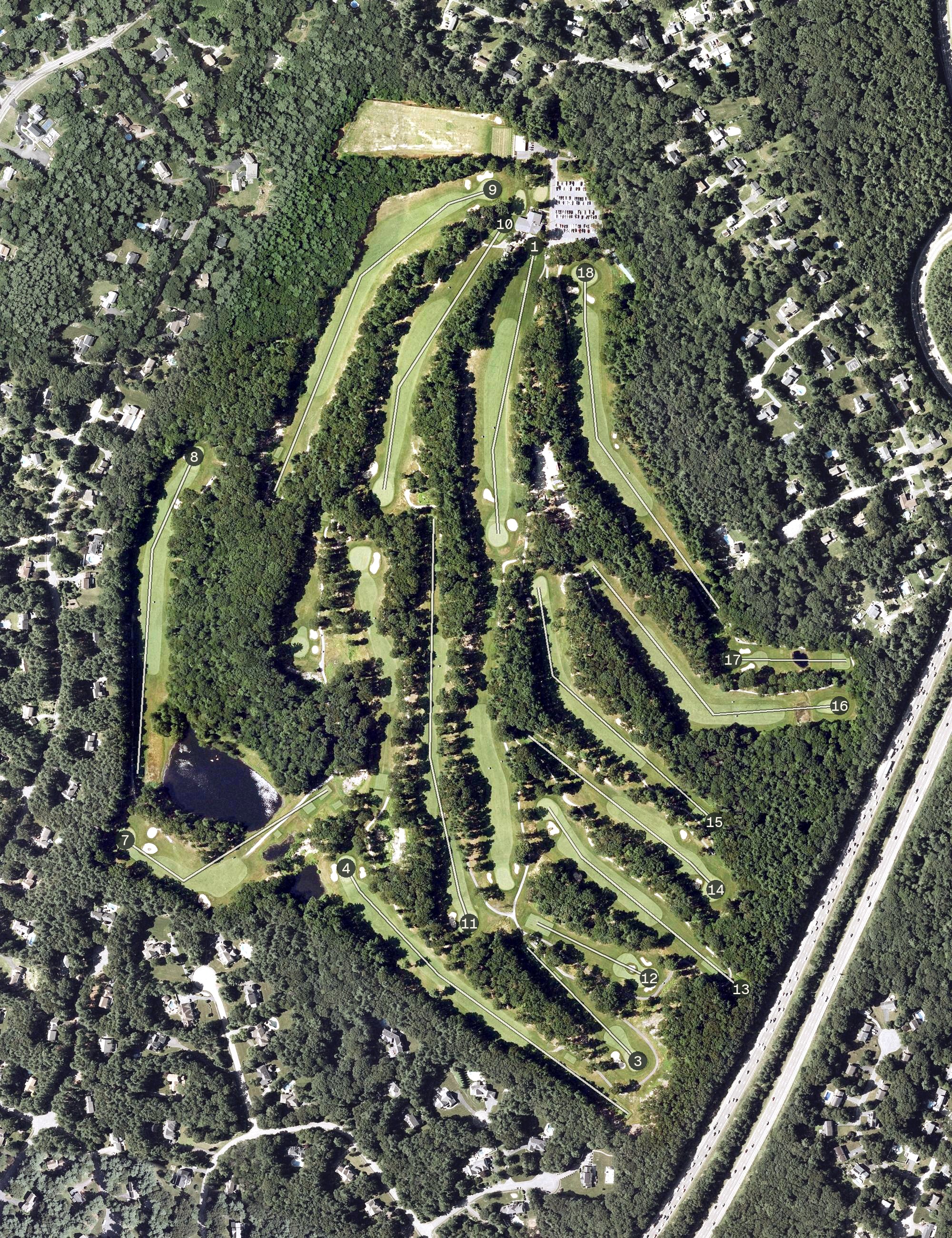 Aerial view of Foxborough Country Club, MA