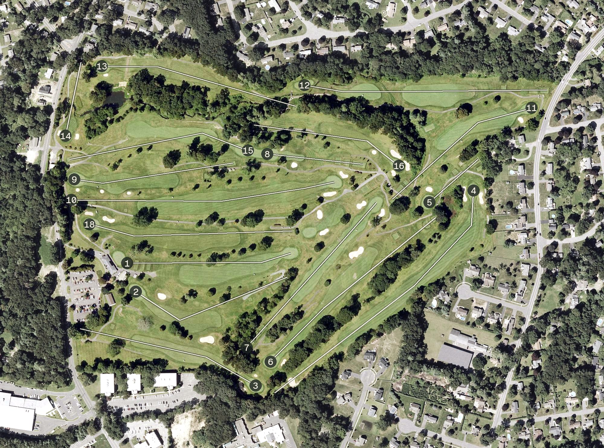 Aerial view of Franconia Golf Course, MA