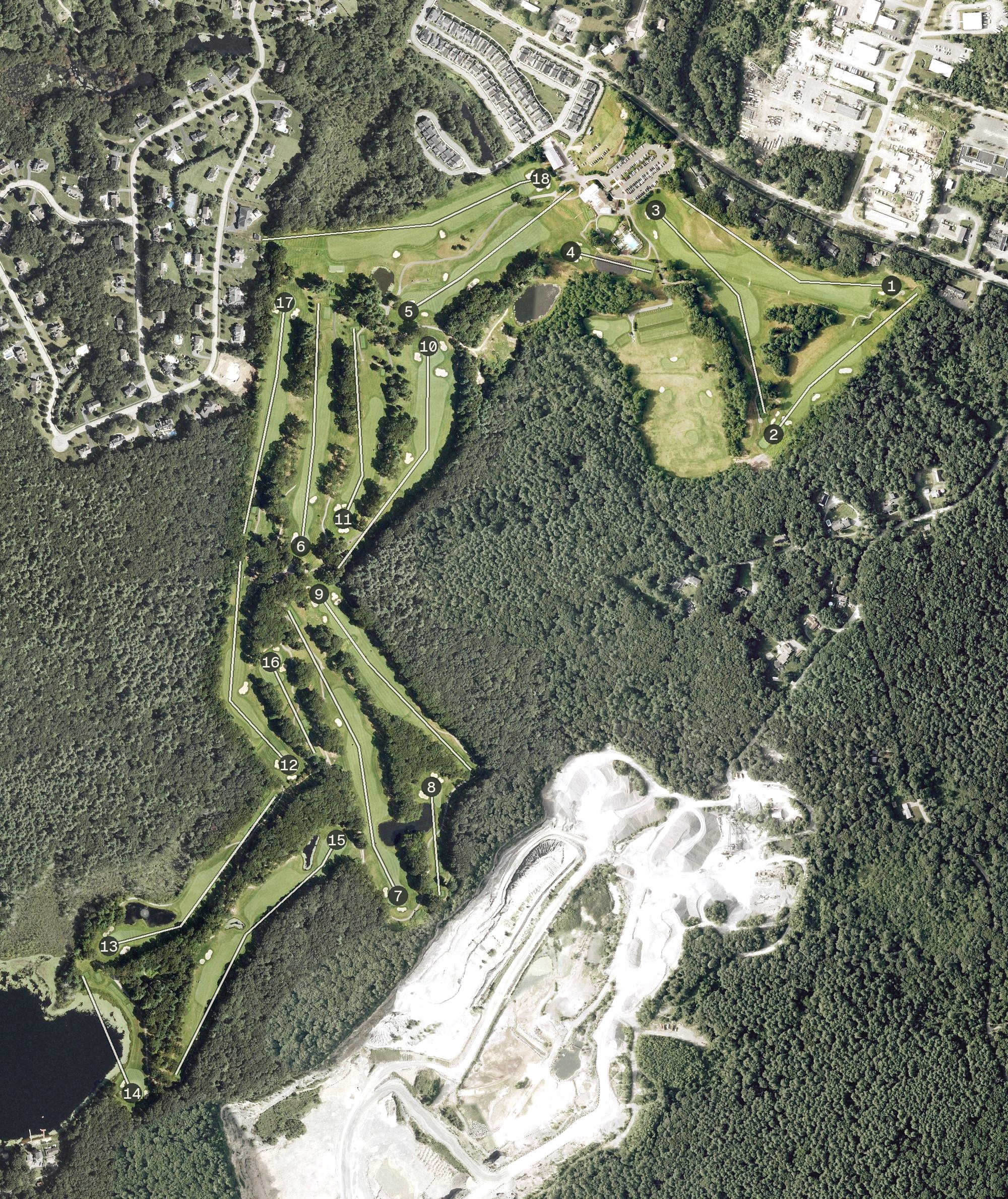 Aerial view of Franklin Country Club, MA