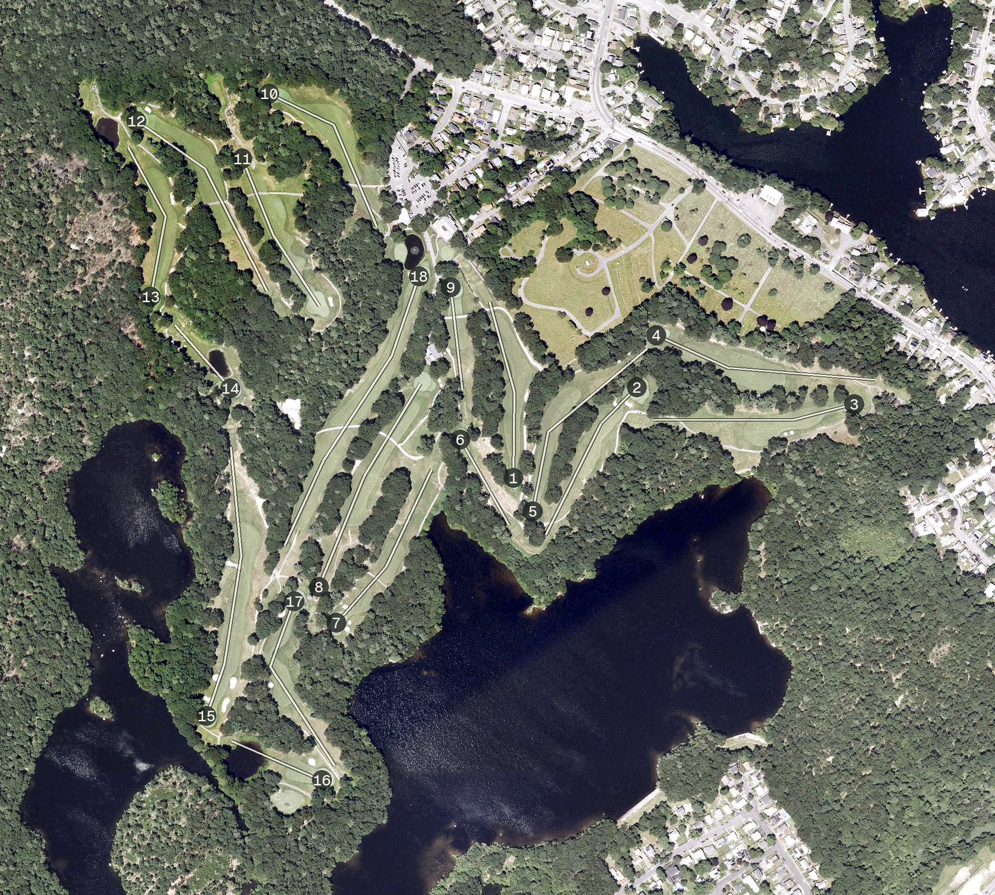 Aerial view of Gannon Municipal Golf Course, MA